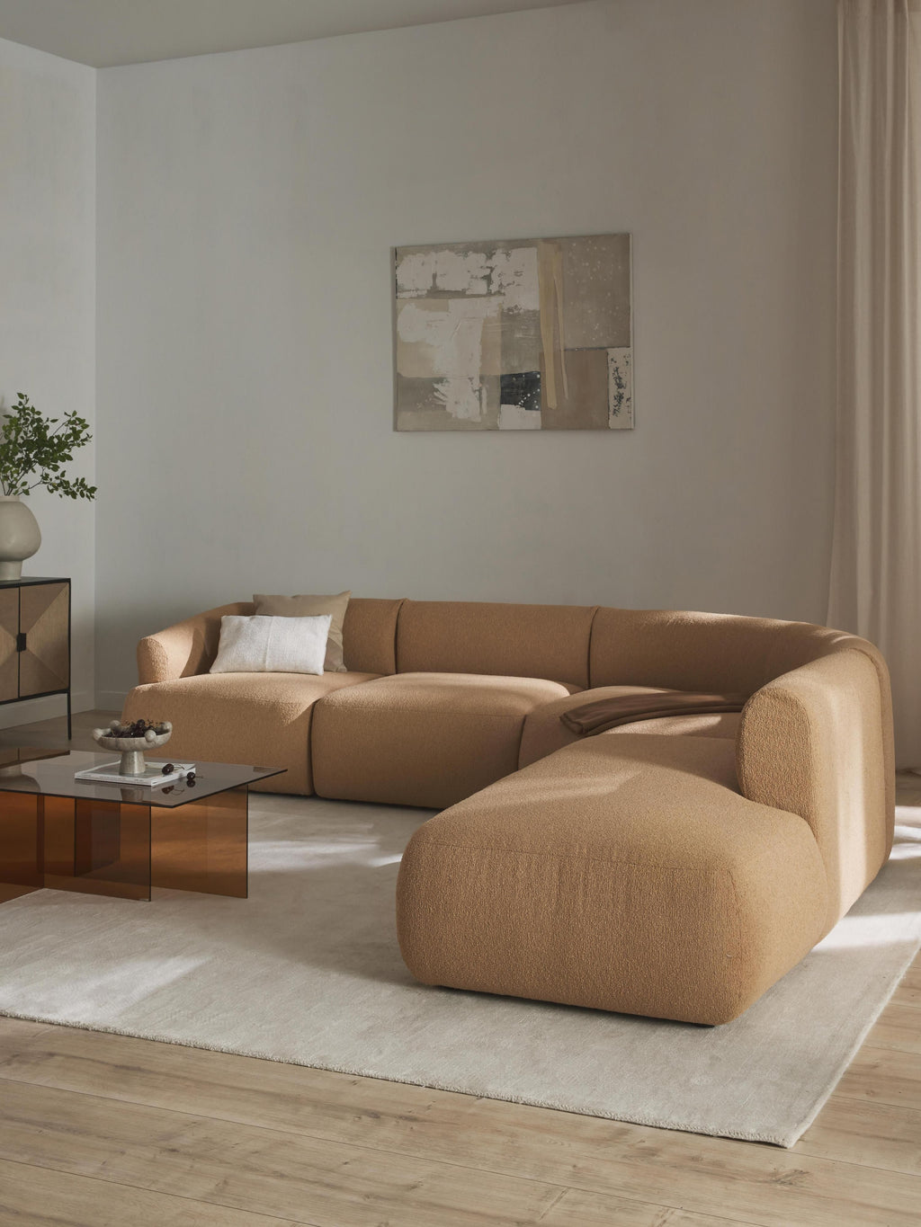 Sofia Modular Bouclé Corner Sofa (4-seater)