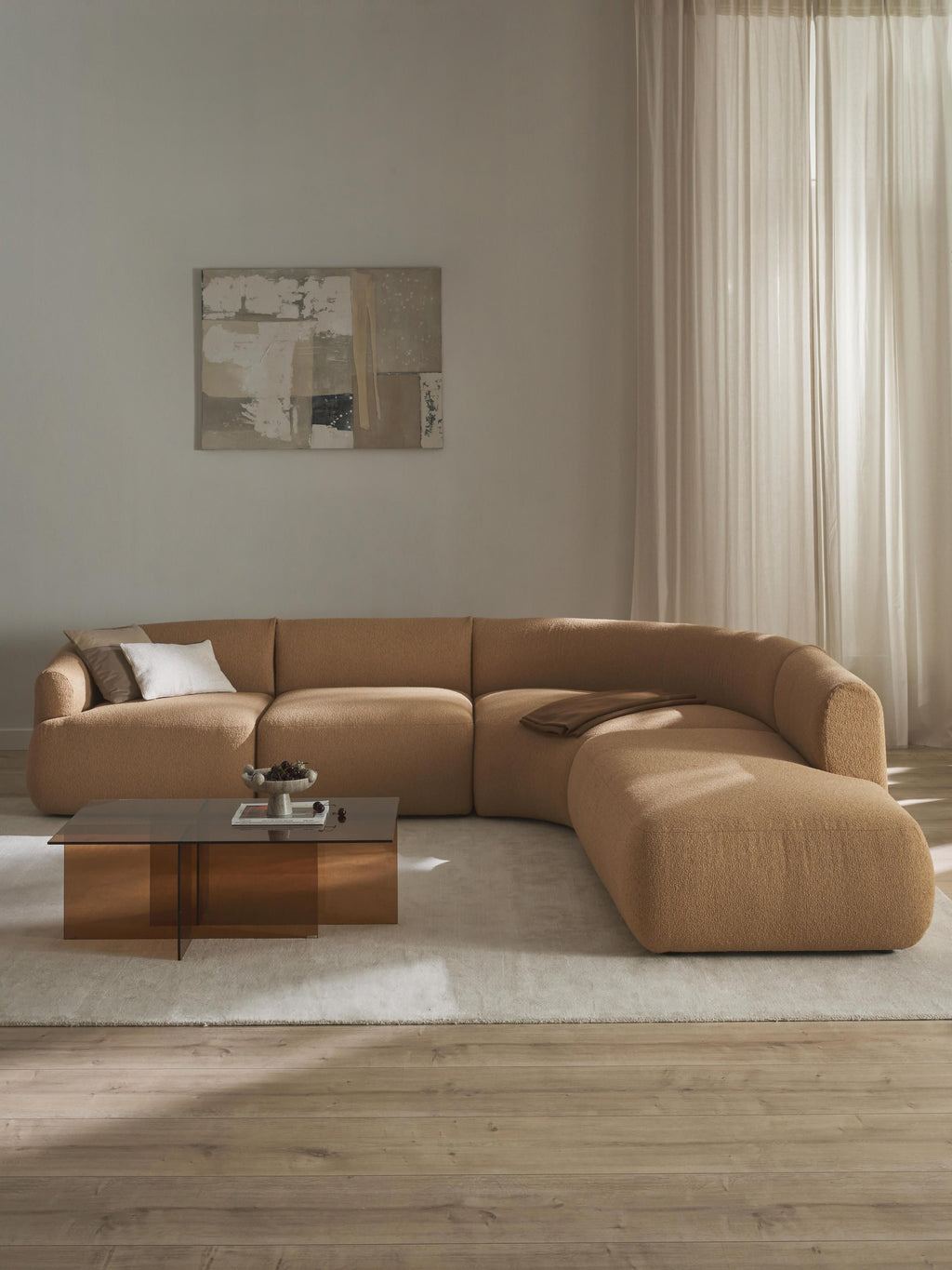 Sofia Modular Bouclé Corner Sofa (4-seater)