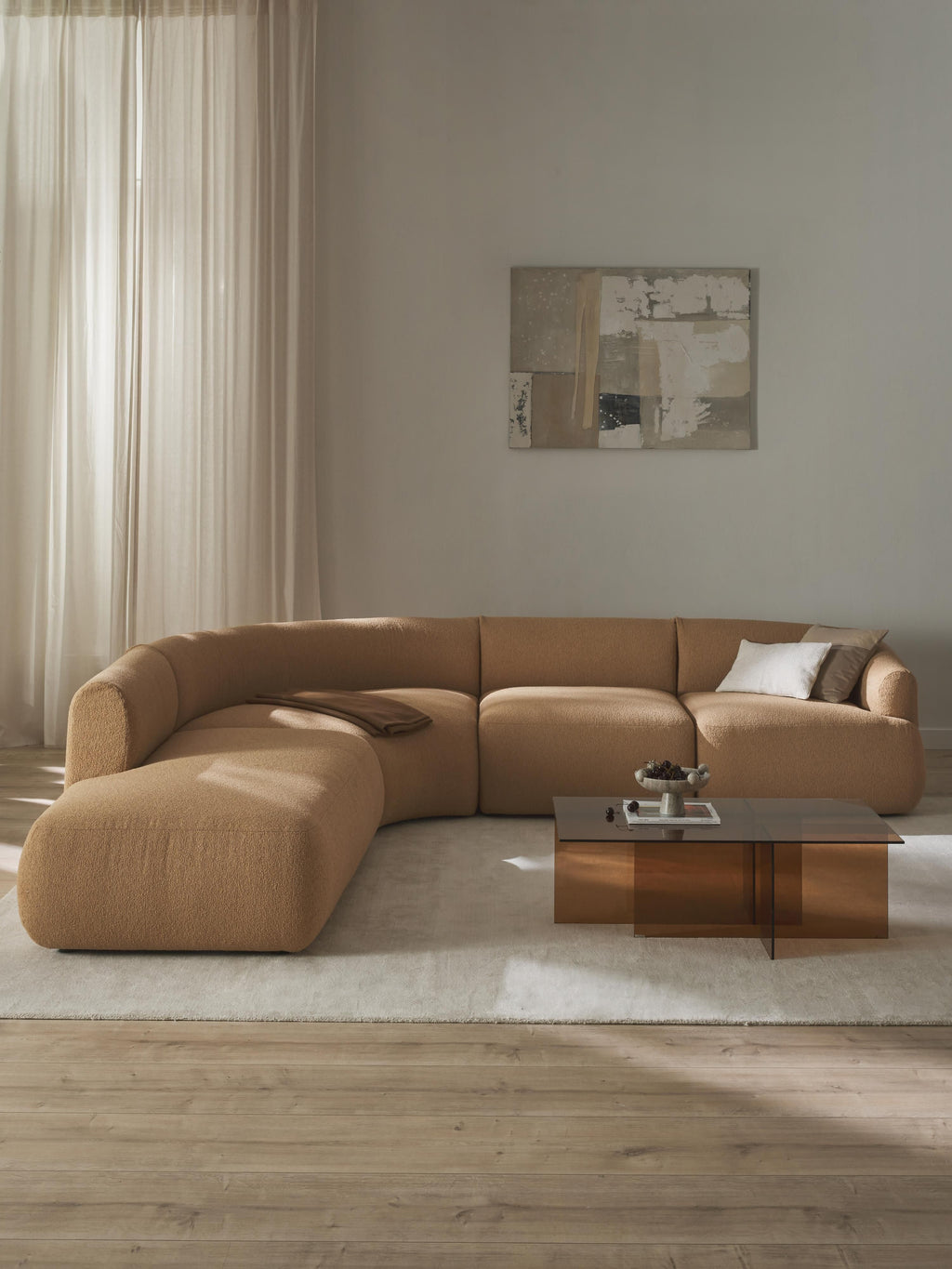 Sofia Modular Bouclé Corner Sofa (4-seater)