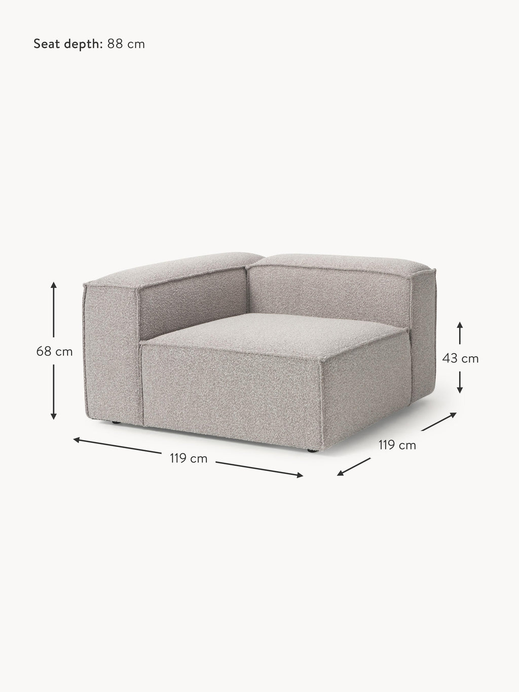 Lennon Bouclé Corner Module