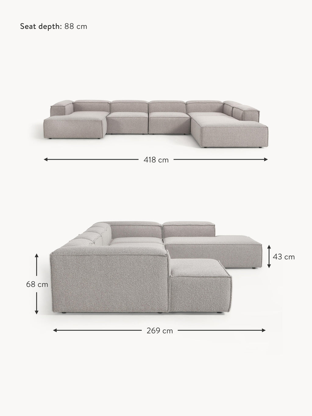 Lennon XL Bouclé Modular Sofa