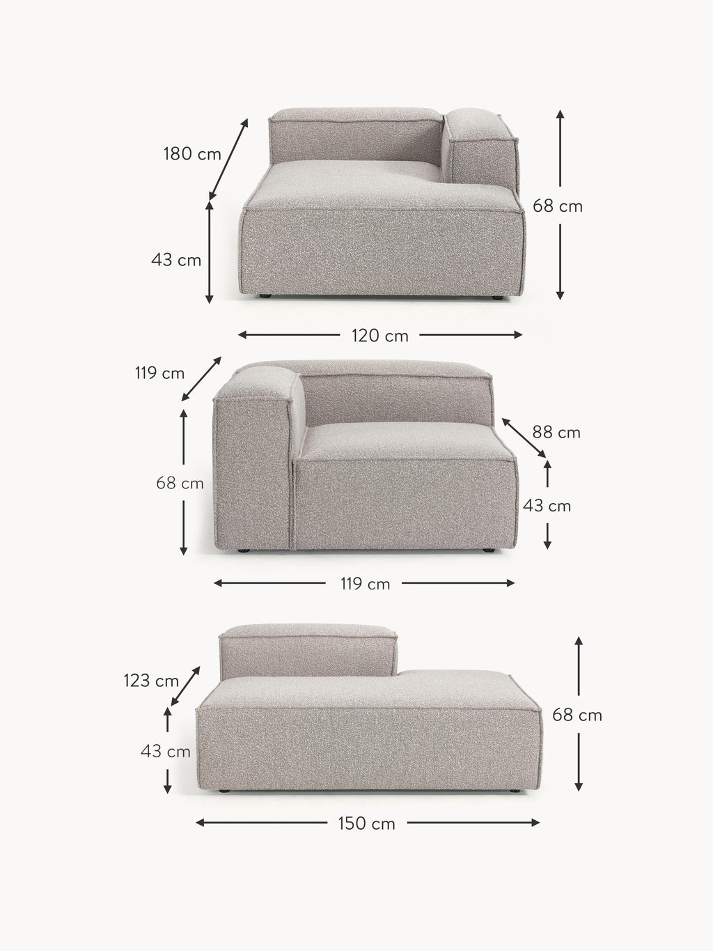 Lennon XL Bouclé Modular Sofa