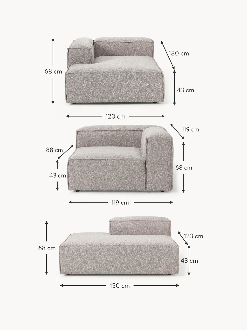 Lennon XL Bouclé Modular Sofa