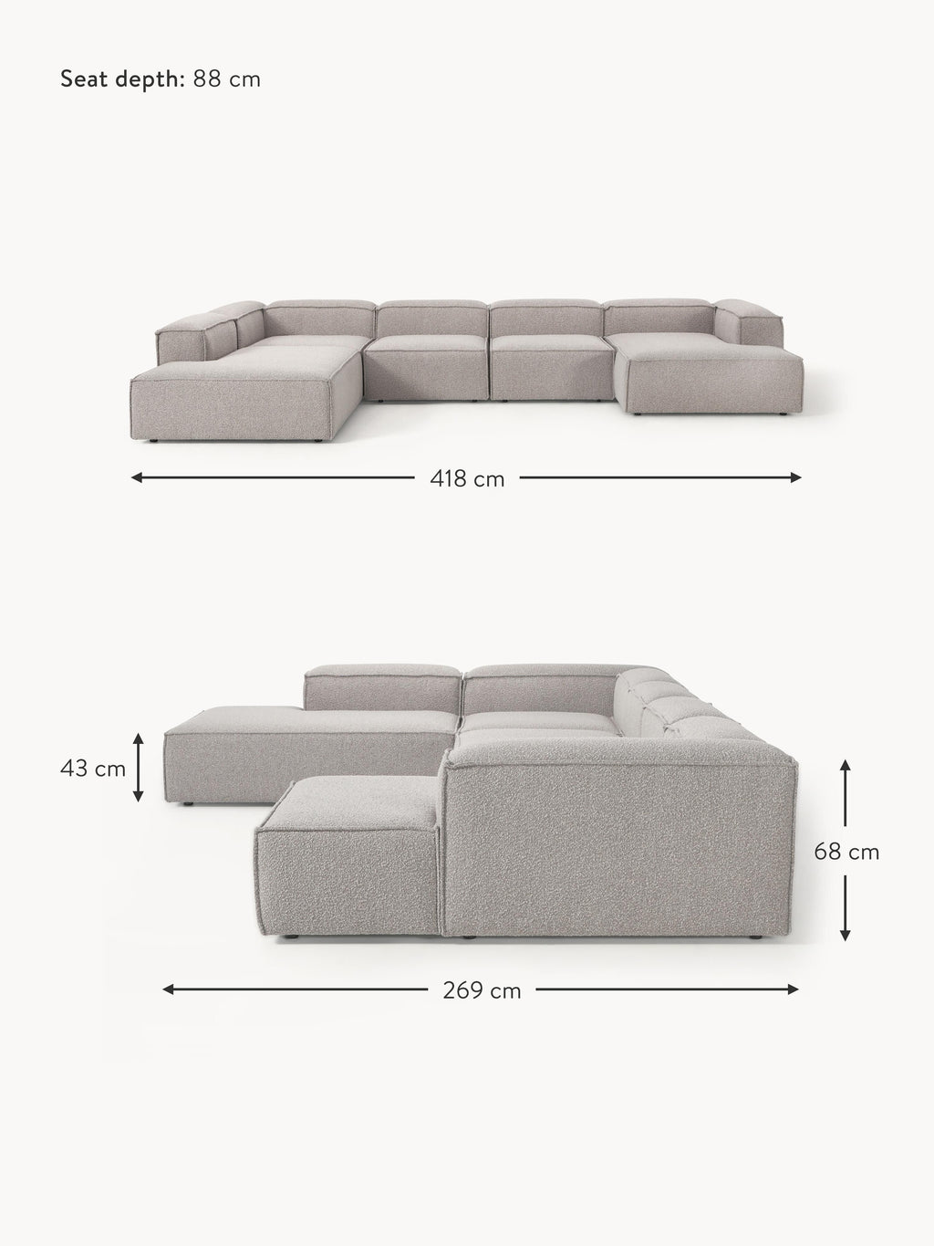 Lennon XL Bouclé Modular Sofa