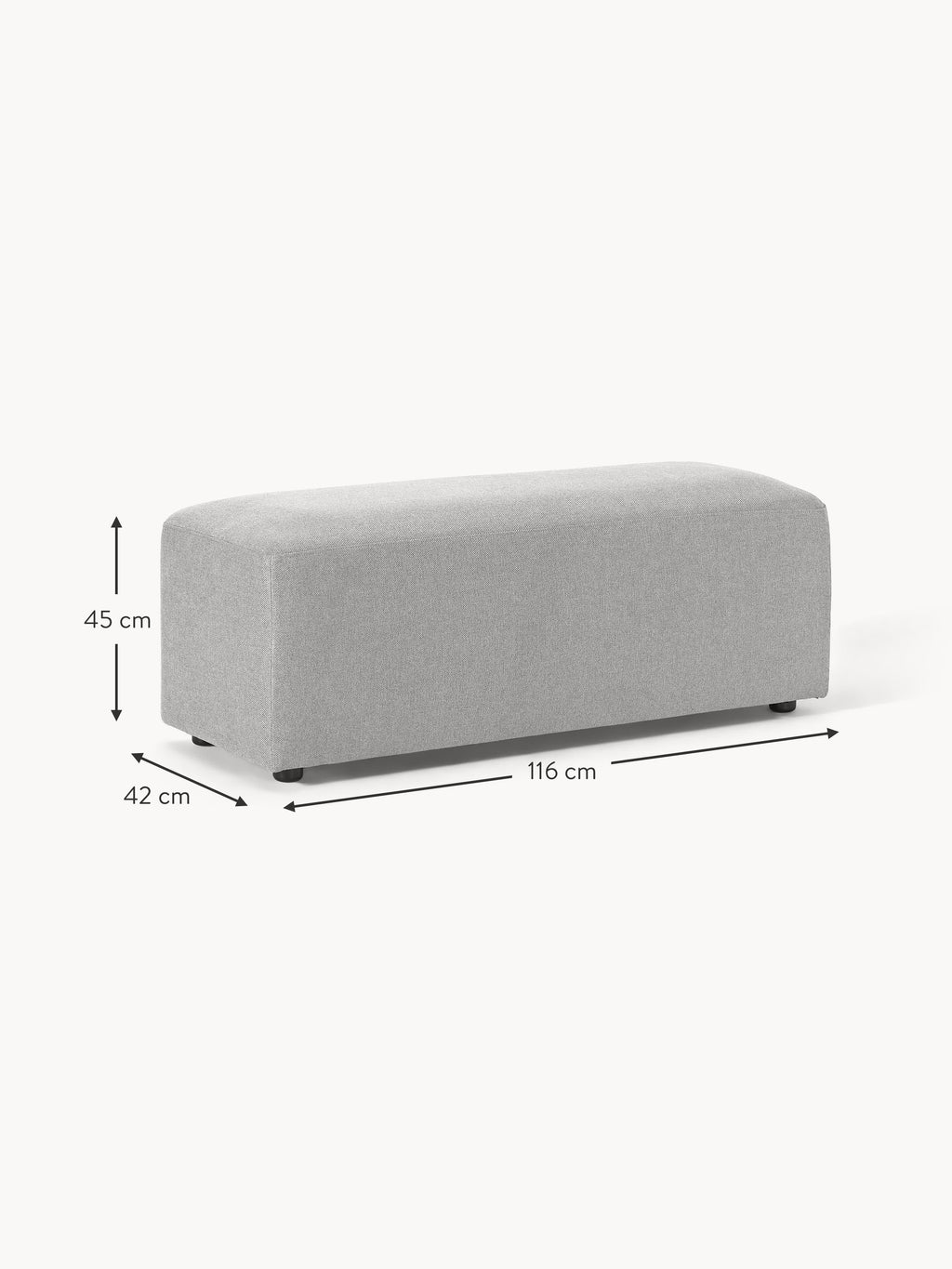 Melva XL Ottoman, W 116 x D 42 cm