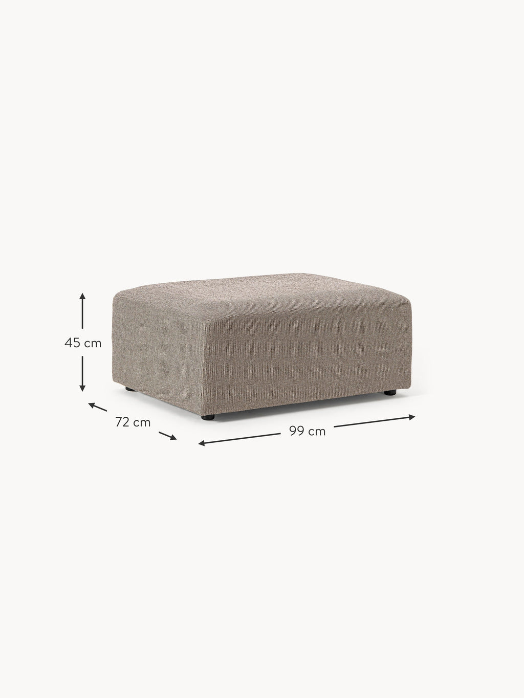 Melva Ottoman, W 99 x D 72 cm