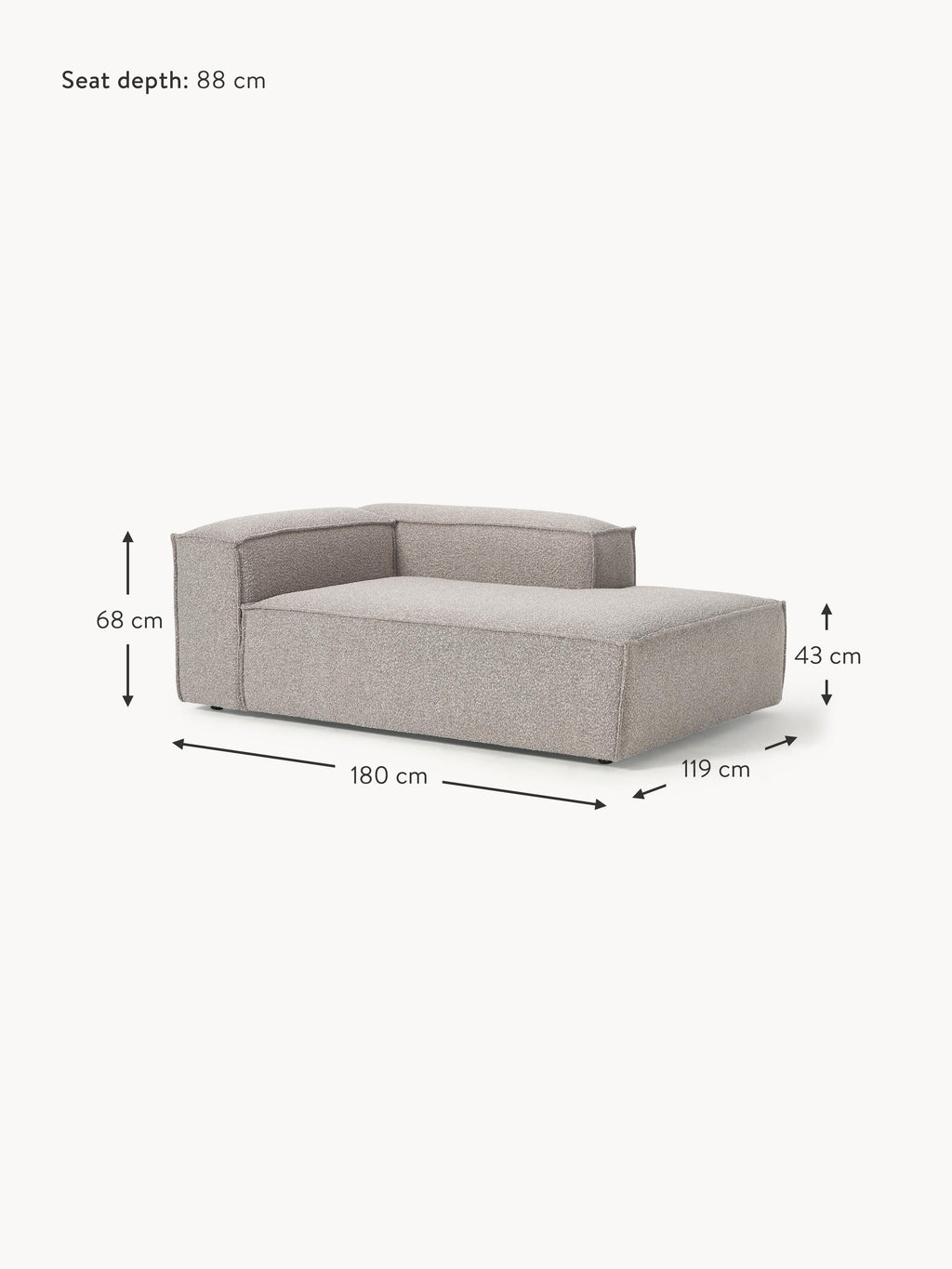 Lennon Bouclé Corner Chaise Module
