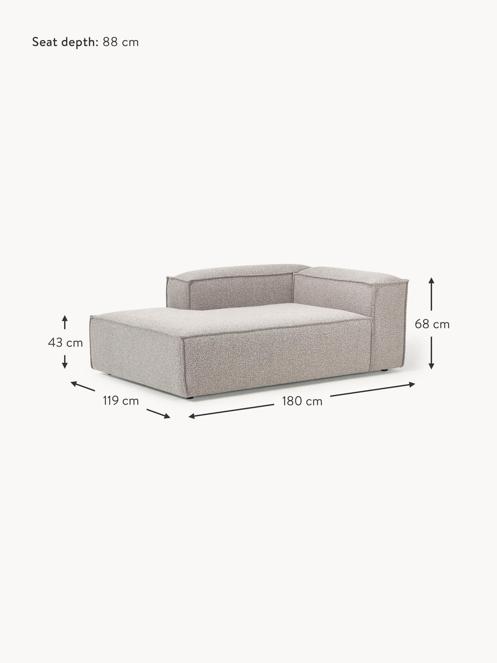 Lennon Bouclé Corner Chaise Module