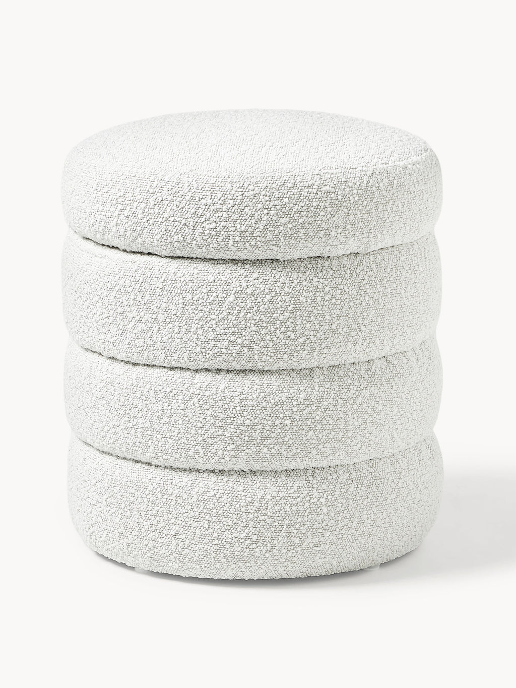 Gallery image 1 - Bouclé Upholstered Stool Alto with Storage Space