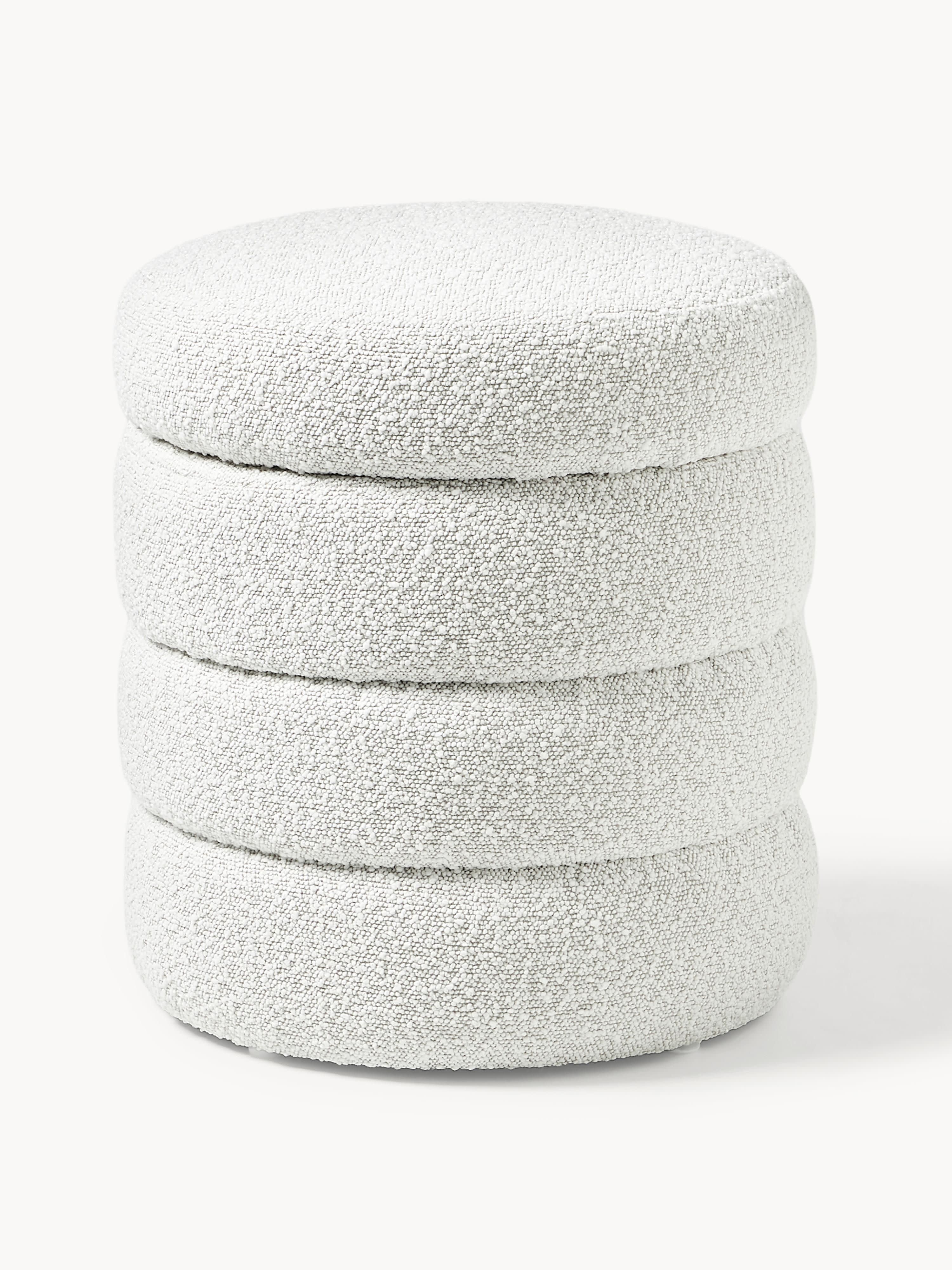 Gallery image 1 - Bouclé Upholstered Stool Alto with Storage Space