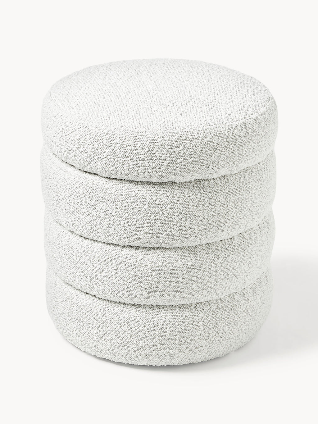 Alto Bouclé Upholstered Stool with Storage Space