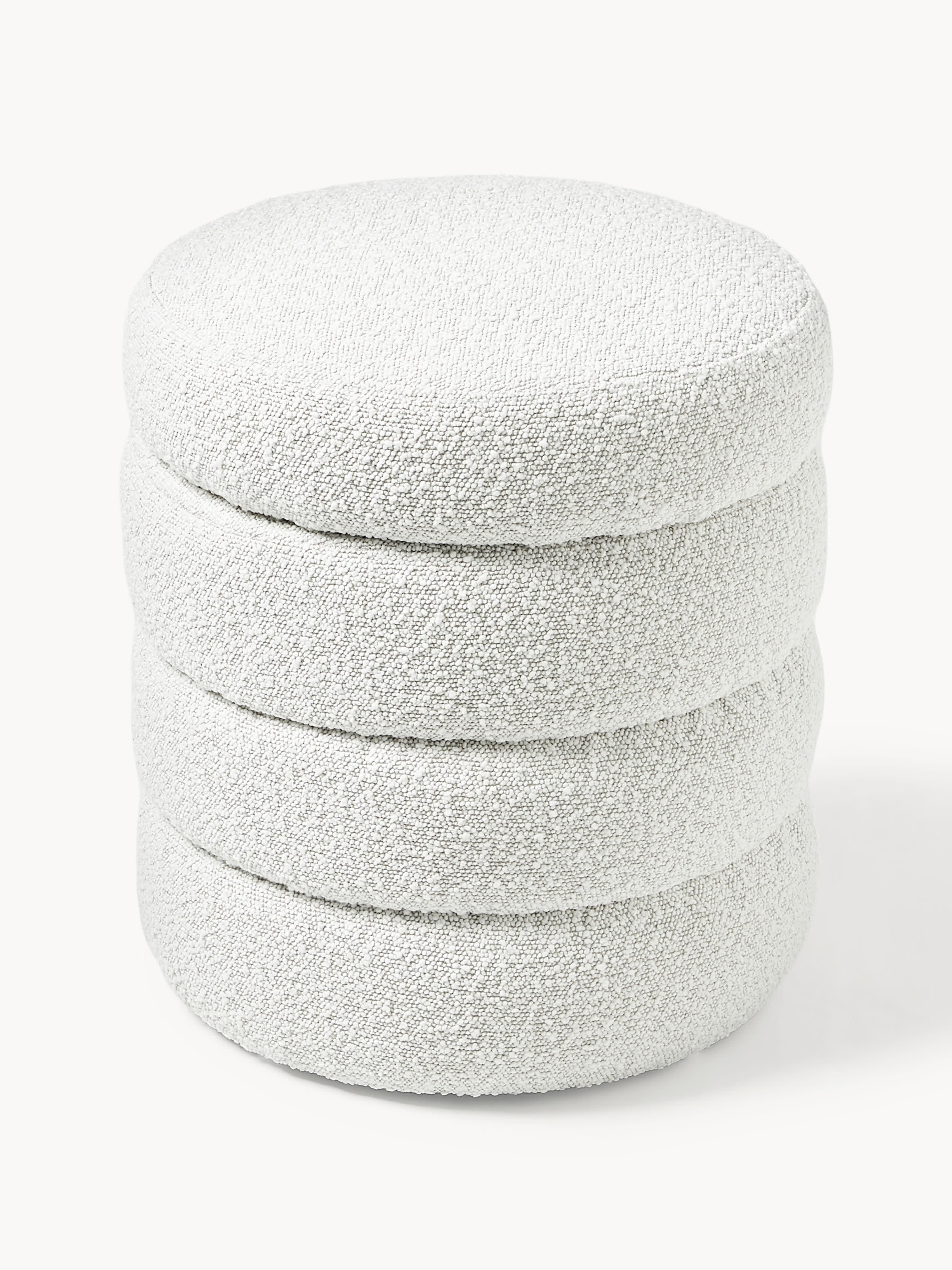 Alto Bouclé Upholstered Stool with Storage Space