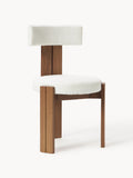 Gallery image 1 - Wooden Dining Chair Katya with Bouclé Upholstery