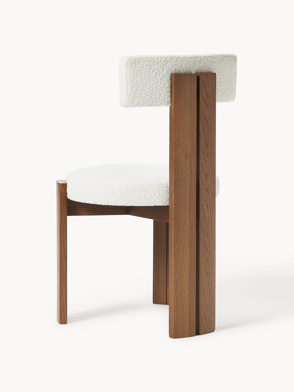 Katya Wooden Dining Chair with Bouclé Upholstery