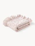 Gallery image 1 - Structured Cotton Blanket Clara with Ruffles and Floral Pattern