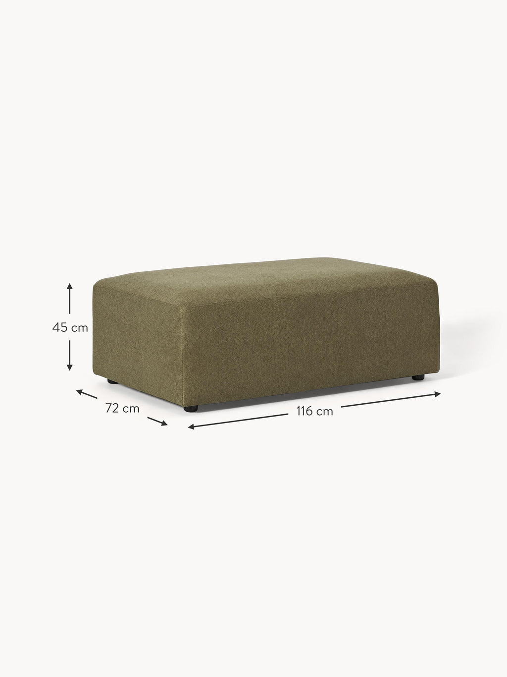 Melva XL Ottoman, W 116 x D 72 cm