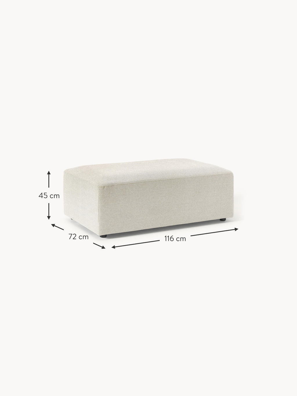 Melva XL Ottoman, W 116 x D 72 cm