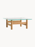 Gallery image 1 - Oak Wood Coffee Table Brasilia with Glass Top