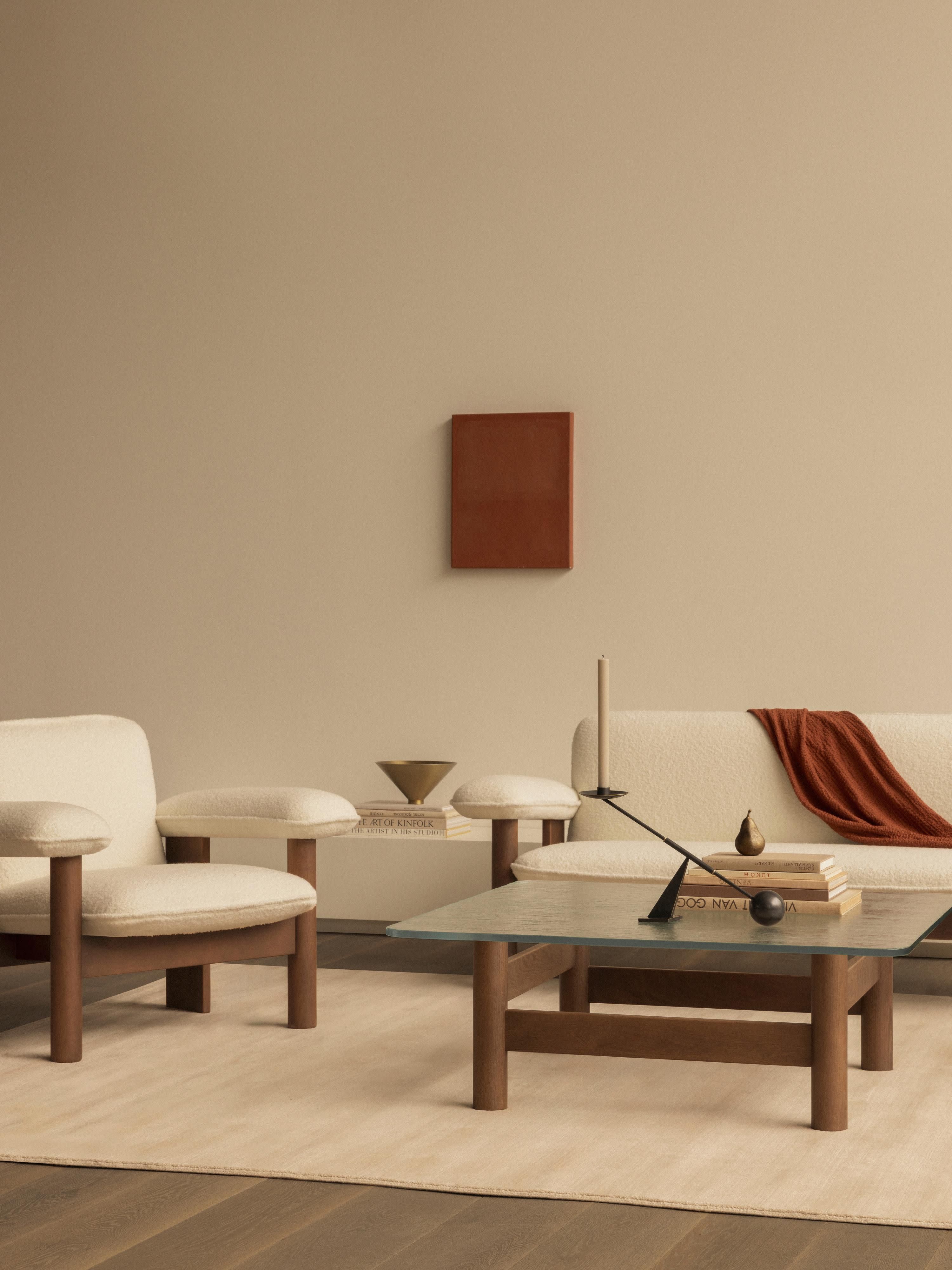 Brasilia Oak Wood Coffee Table with Glass Top