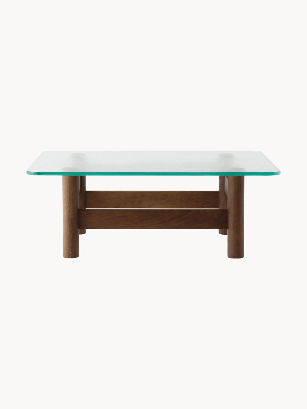 Brasilia Oak Wood Coffee Table with Glass Top