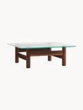 Gallery image 1 - Walnut Wood Coffee Table Brasilia with Glass Top