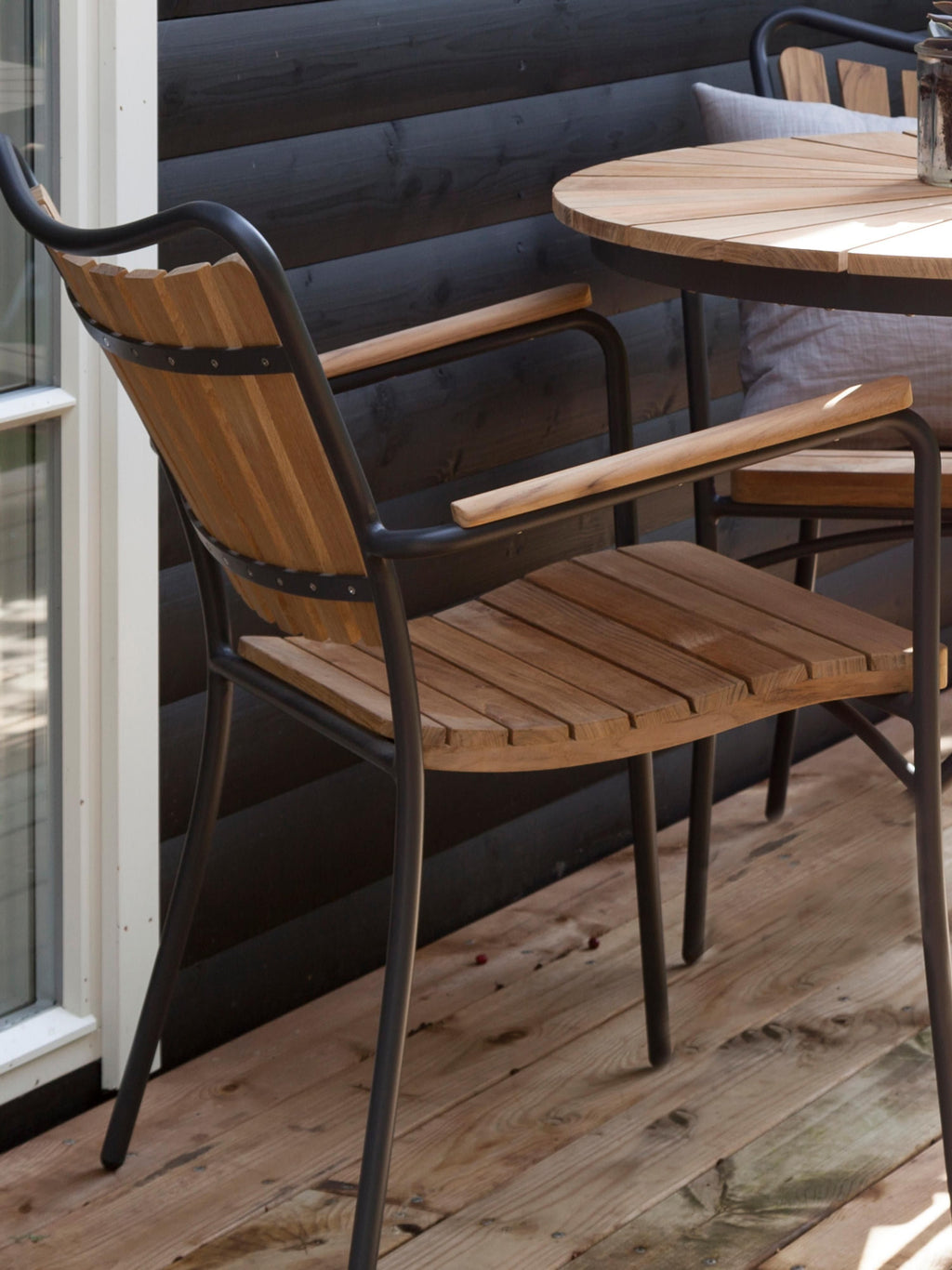 Ellen Teak Wood Garden Chairs, Set of 2