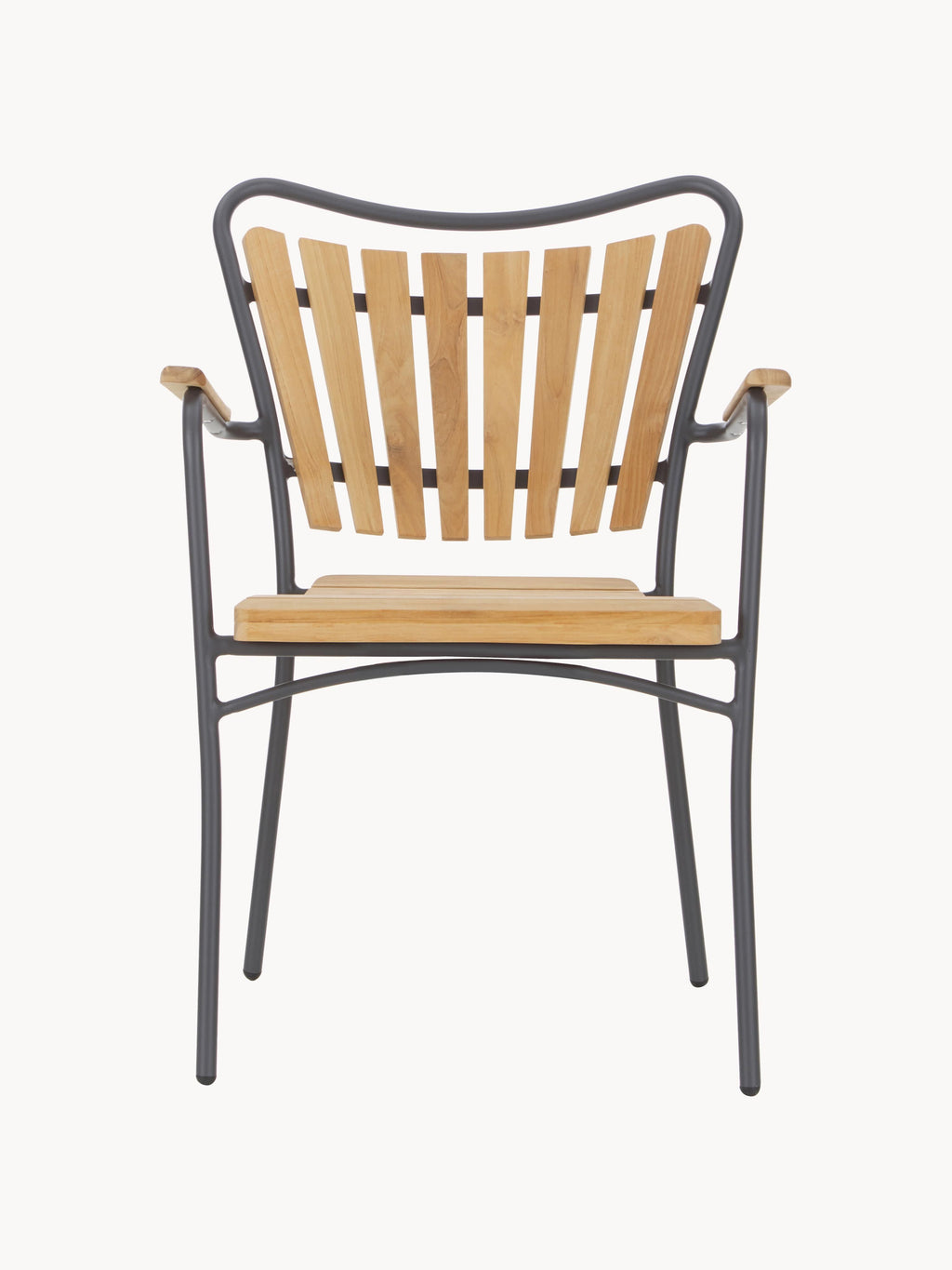 Ellen Teak Wood Garden Chairs, Set of 2