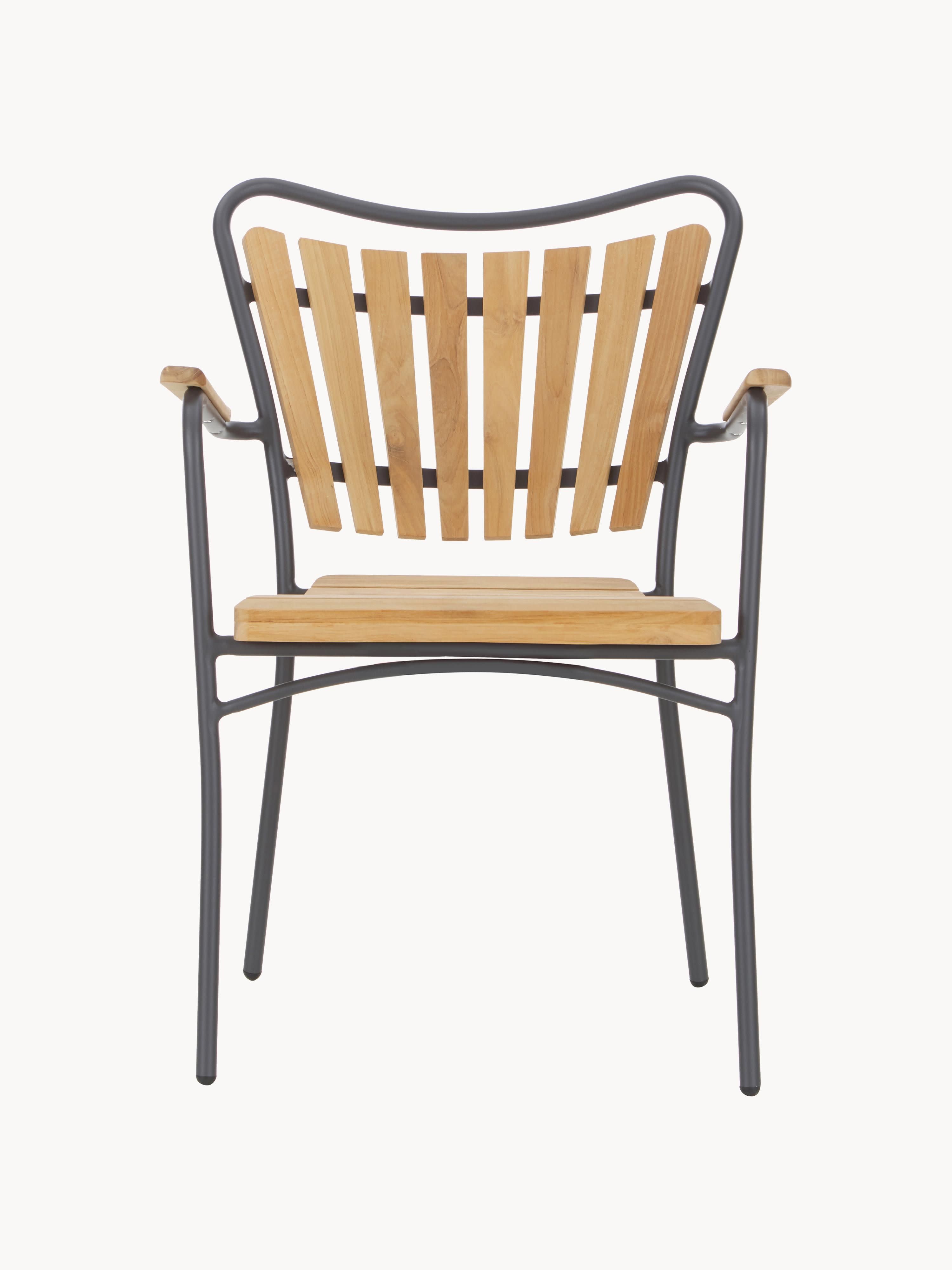 Ellen Teak Wood Garden Chairs, Set of 2