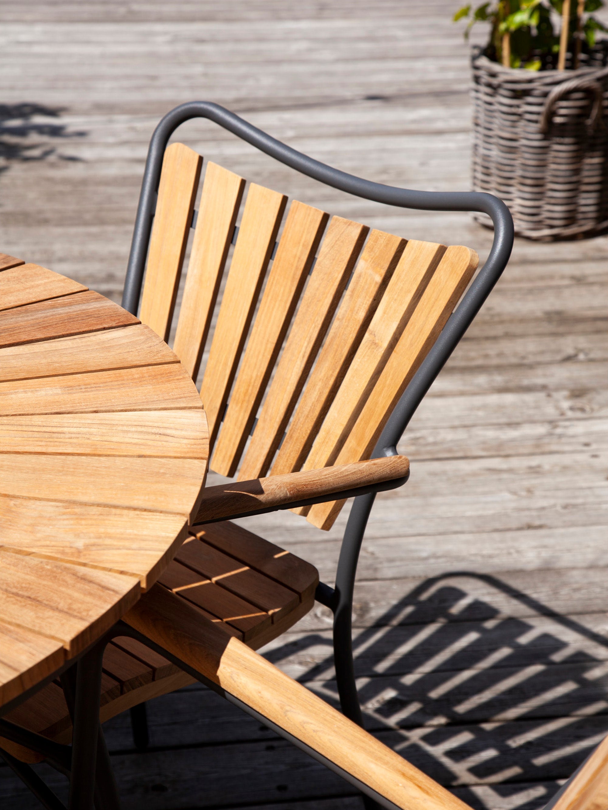 Ellen Teak Wood Garden Chairs, Set of 2