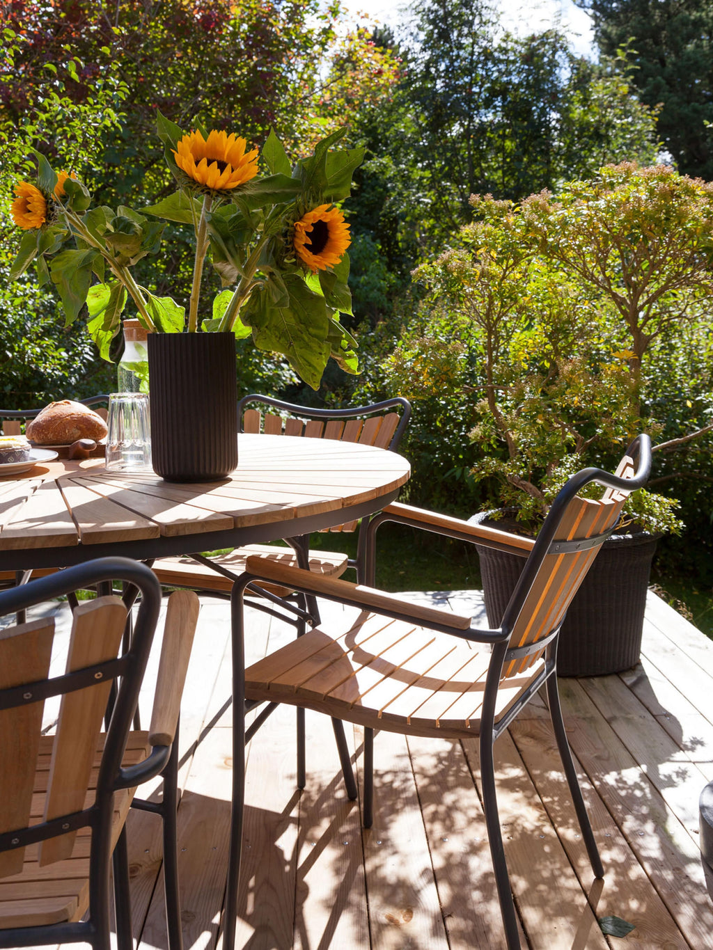 Ellen Teak Wood Garden Chairs, Set of 2