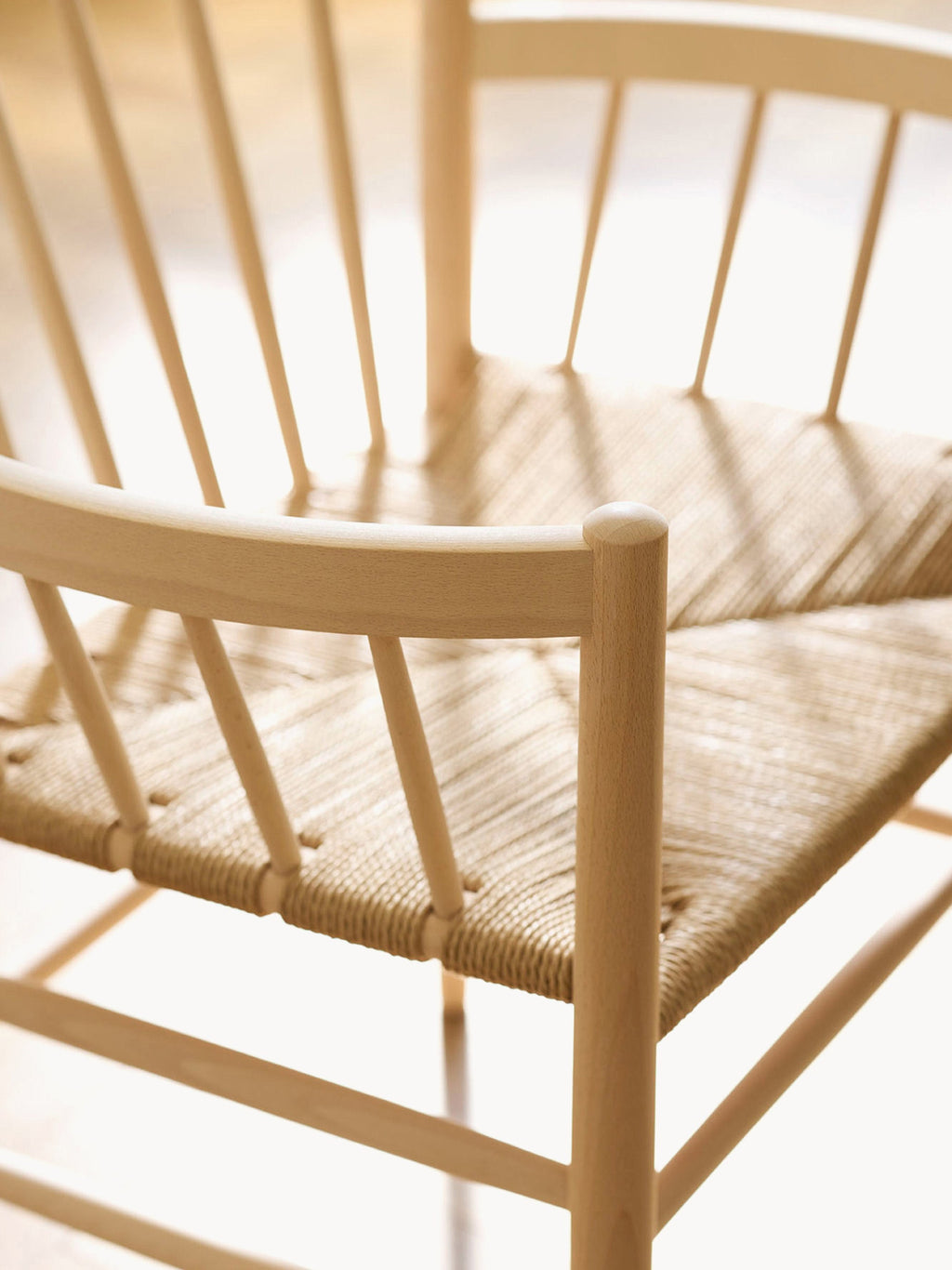Handwoven Oak Wood Dining Chair J81 with Armrests