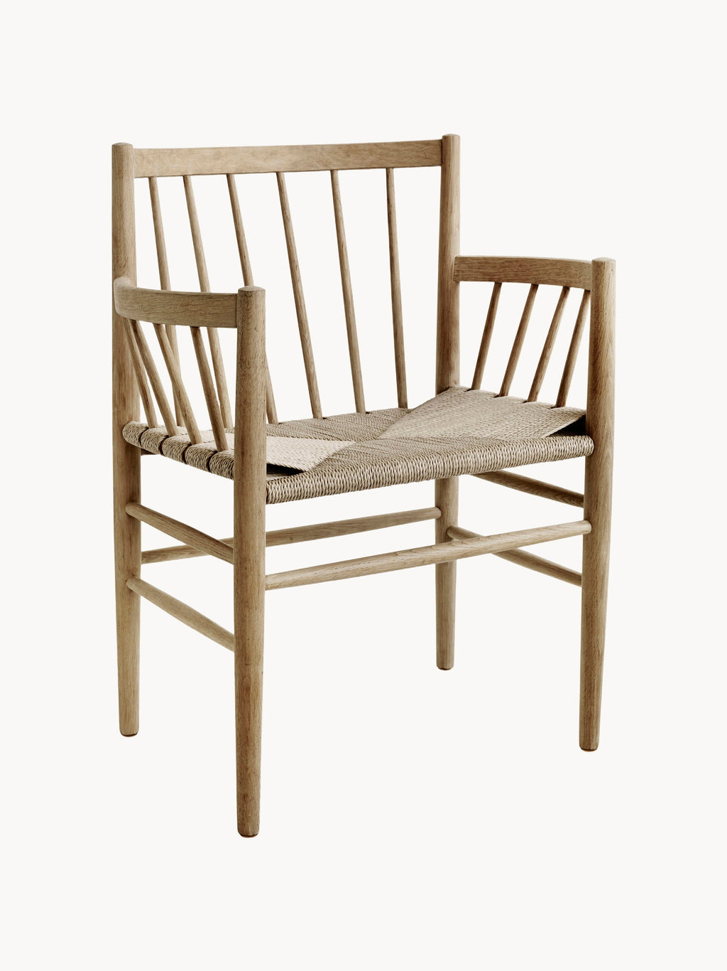 Gallery image 1 - Handwoven Oak Wood Dining Chair J81 with Armrests