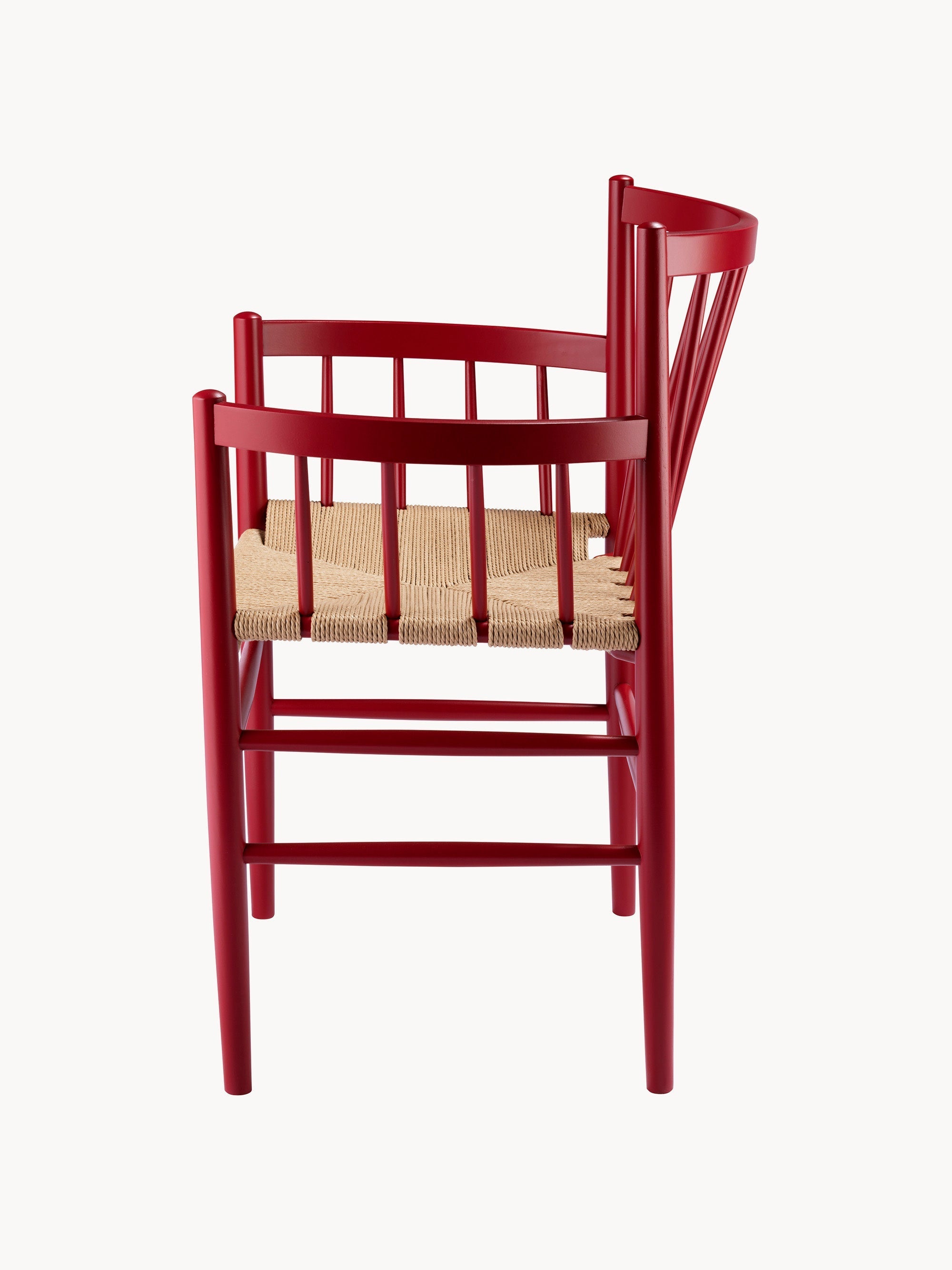 Handwoven Beech Wood Dining Chair J81 with Armrests