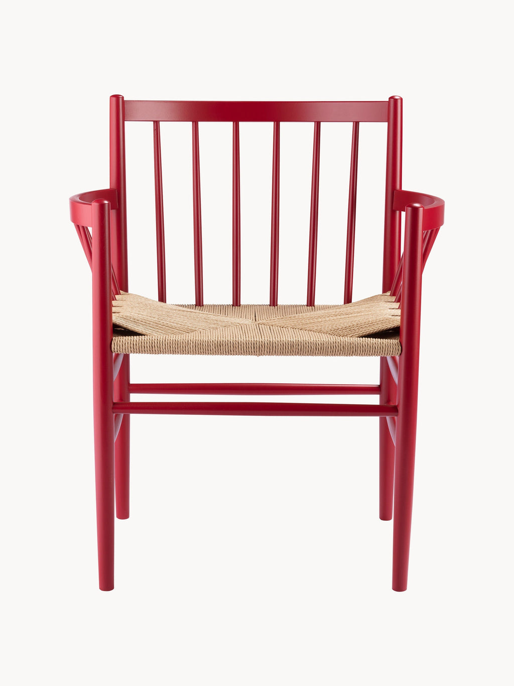 Handwoven Beech Wood Dining Chair J81 with Armrests