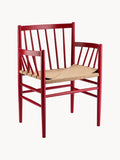 Gallery image 1 - Handwoven Beech Wood Dining Chair J81 with Armrests