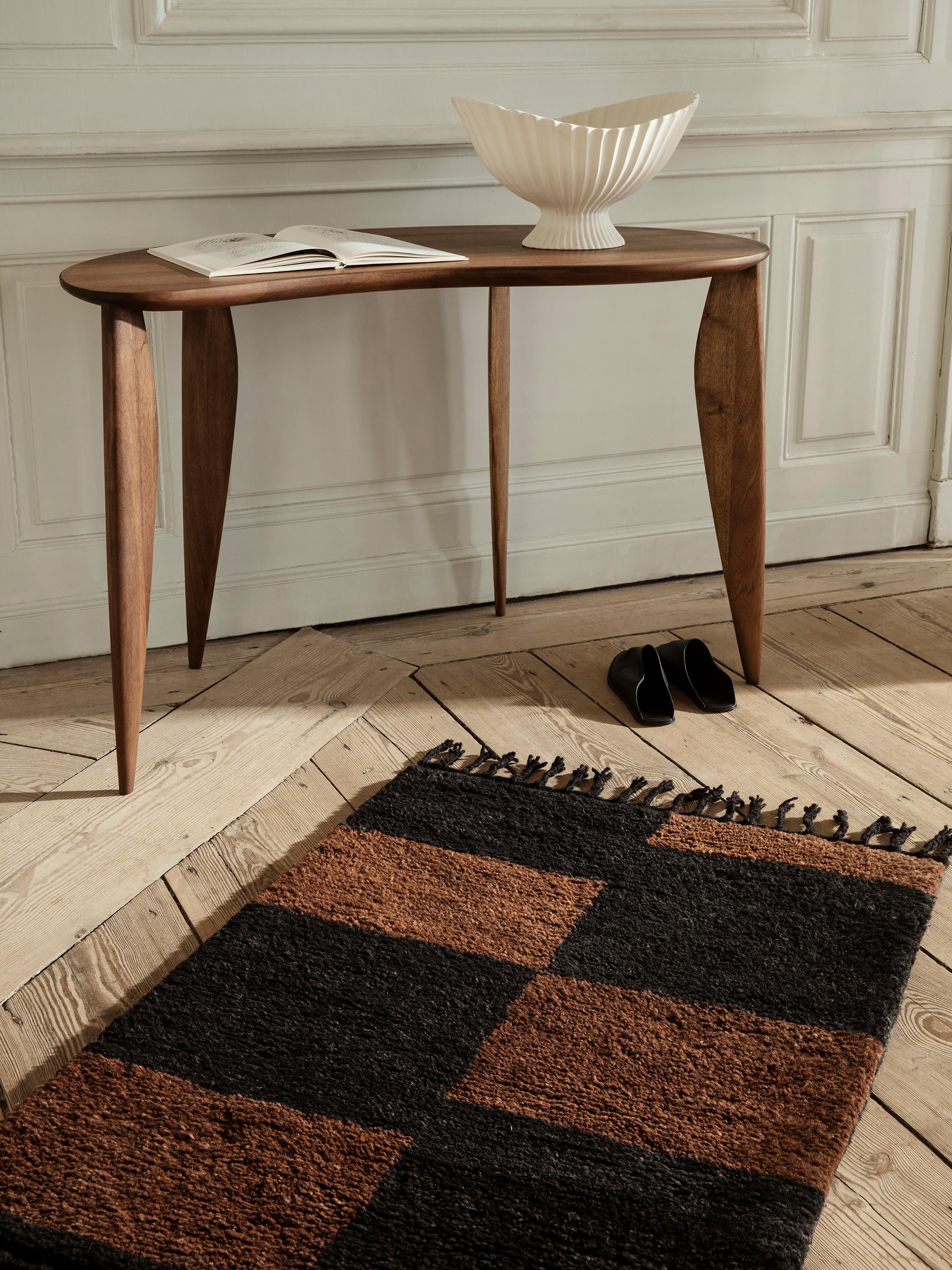 Feve Walnut Wood Desk in Organic Shape