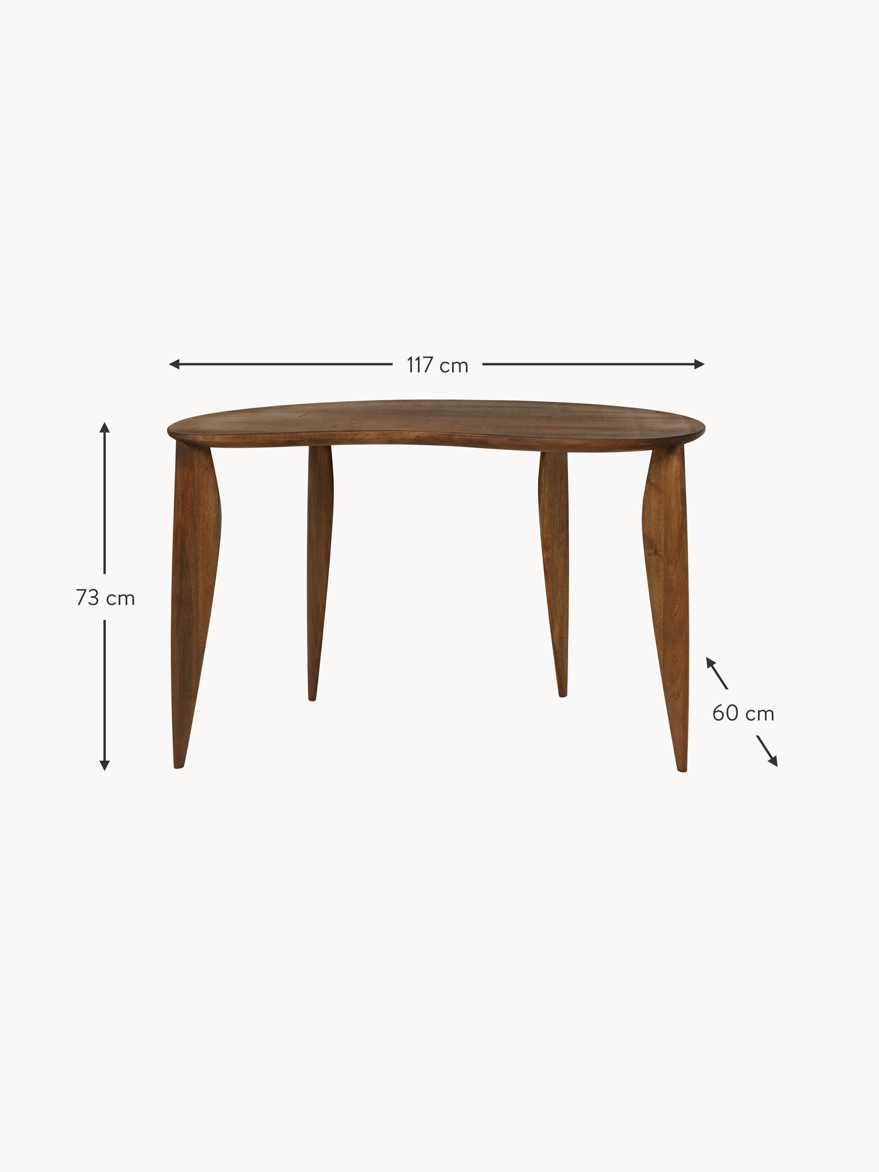 Feve Walnut Wood Desk in Organic Shape