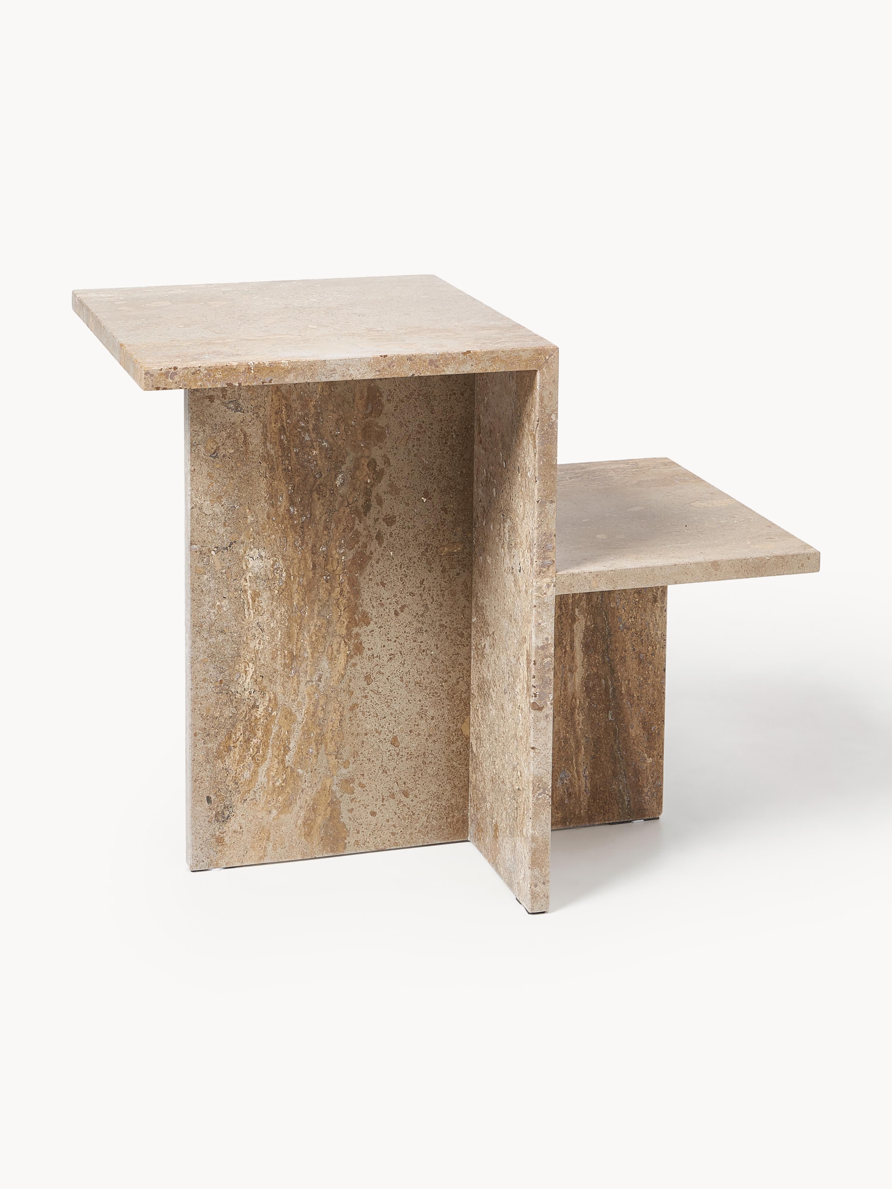 Gallery image 1 - Travertine Side Table Distinct with Two Table Tops