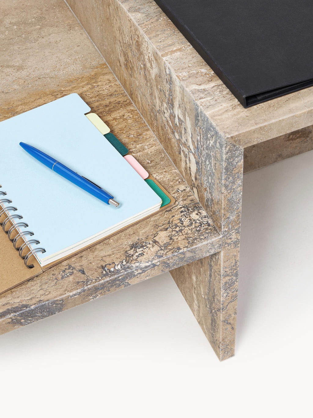 Distinct Travertine Coffee Table with Two Table Tops