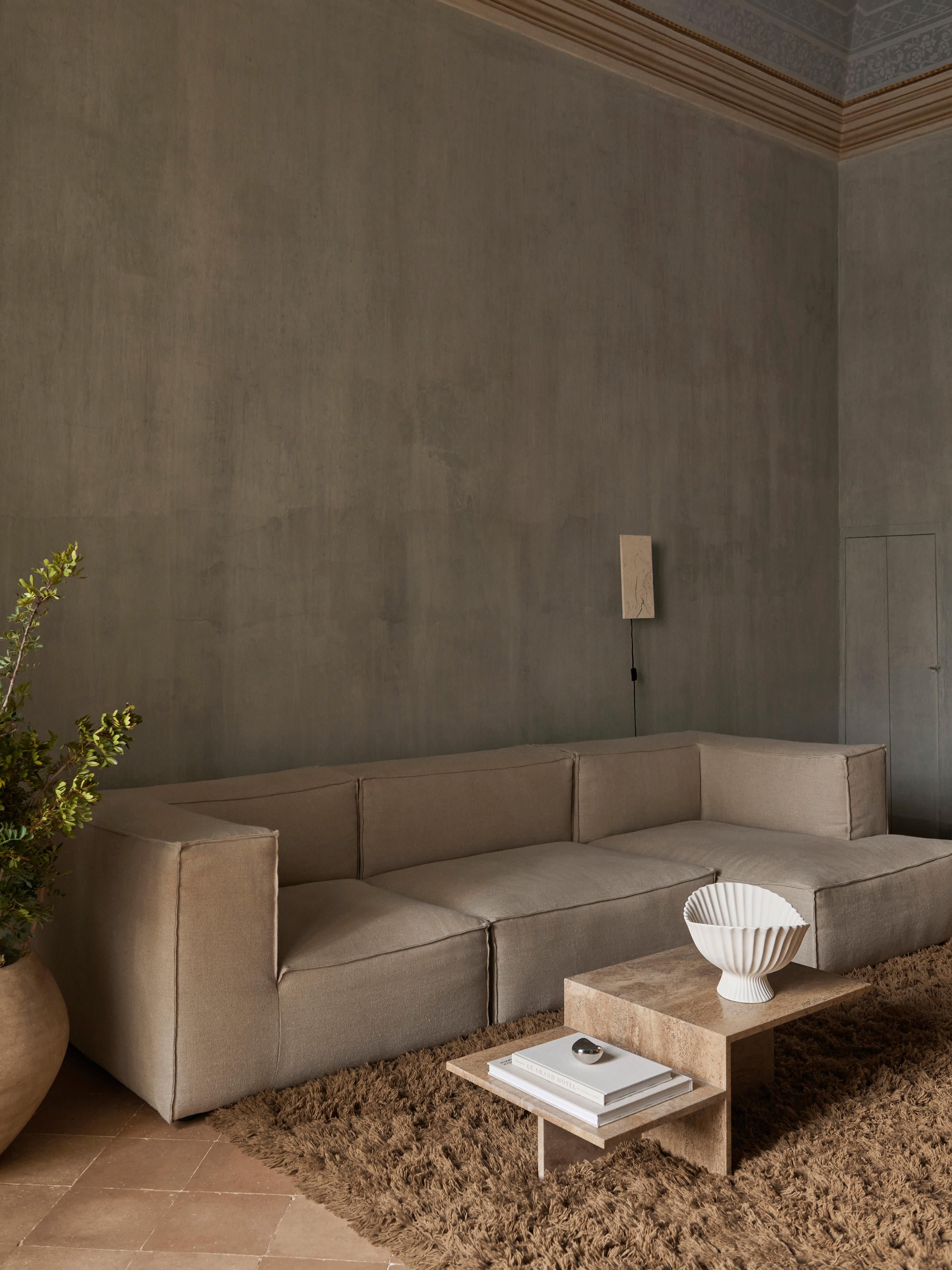 Distinct Travertine Coffee Table with Two Table Tops