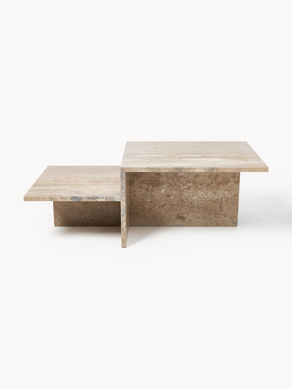 Distinct Travertine Coffee Table with Two Table Tops