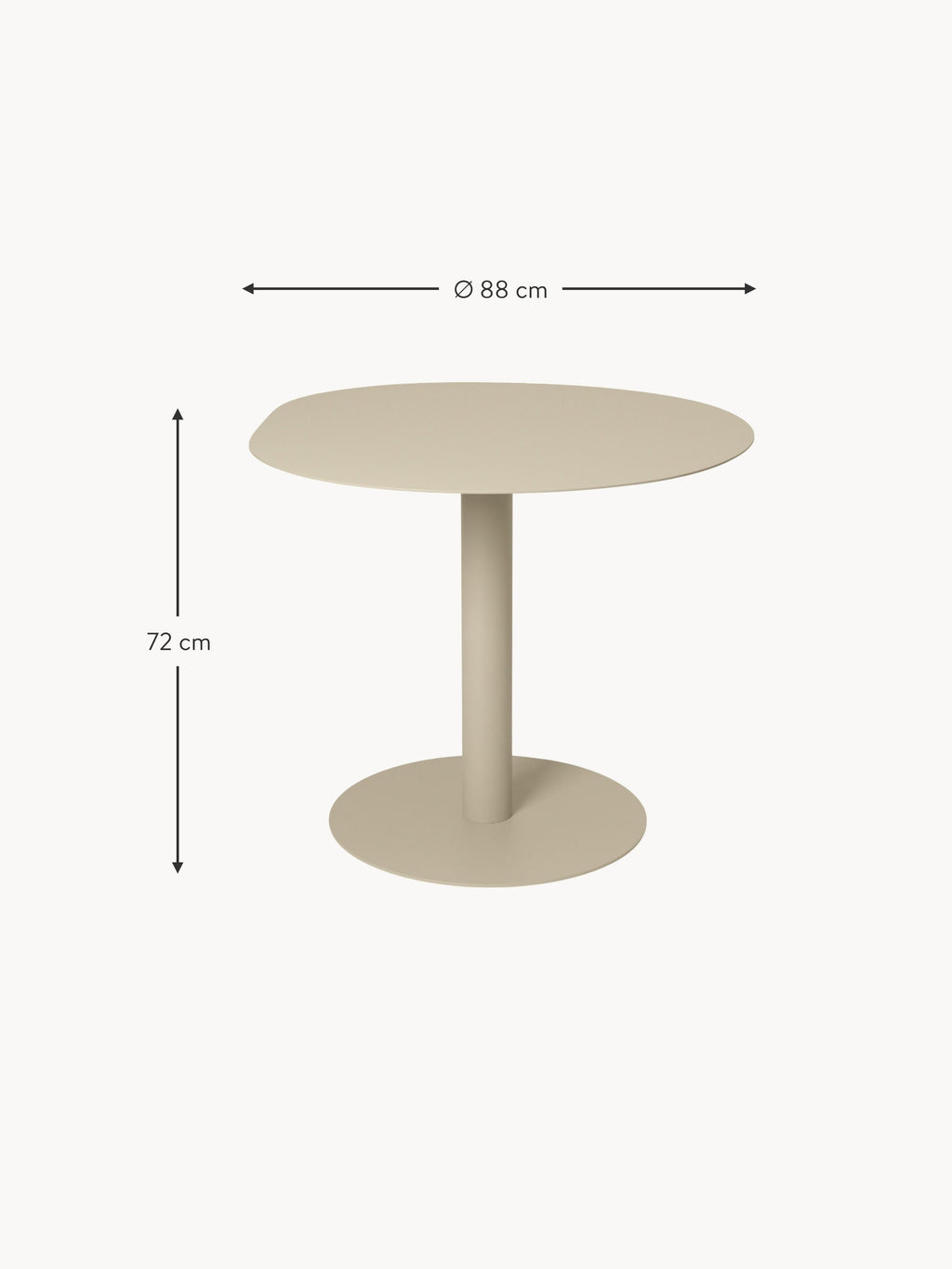 Pond Organic Shape Dining Table, Ø 88 cm