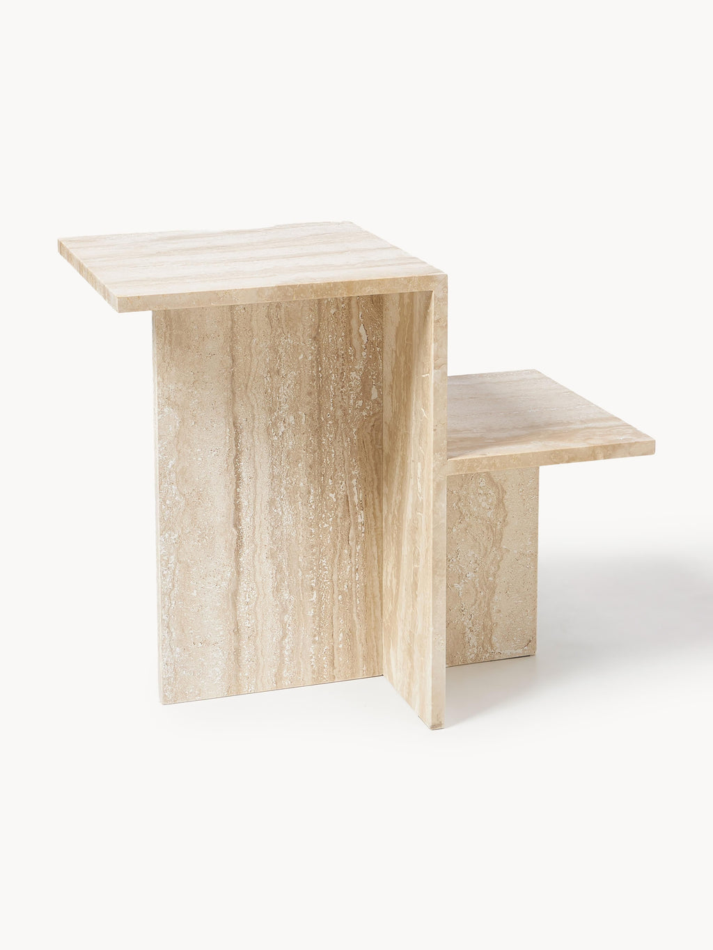 Gallery image 1 - Travertine Side Table Distinct with Two Table Tops
