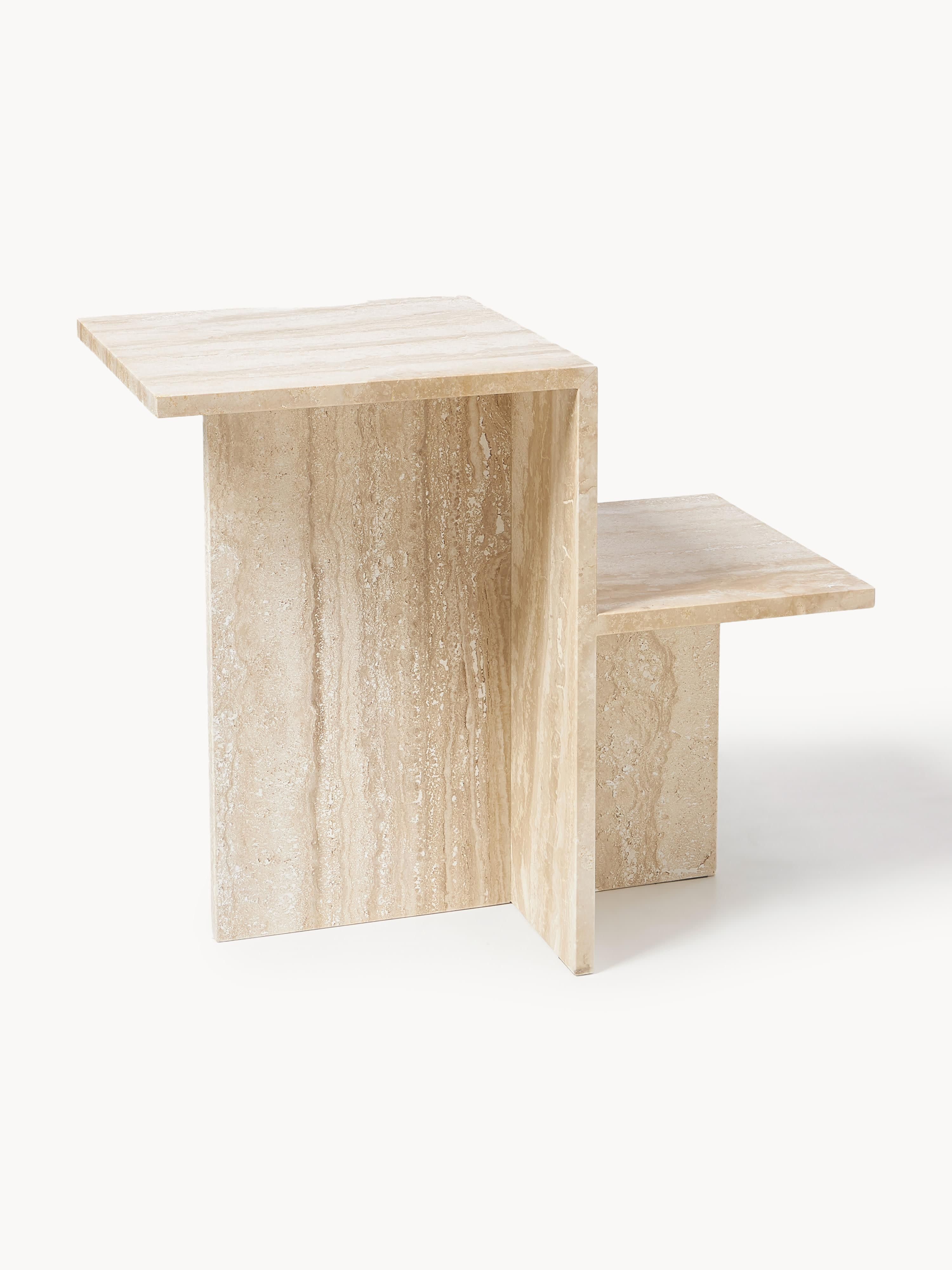 Gallery image 1 - Travertine Side Table Distinct with Two Table Tops