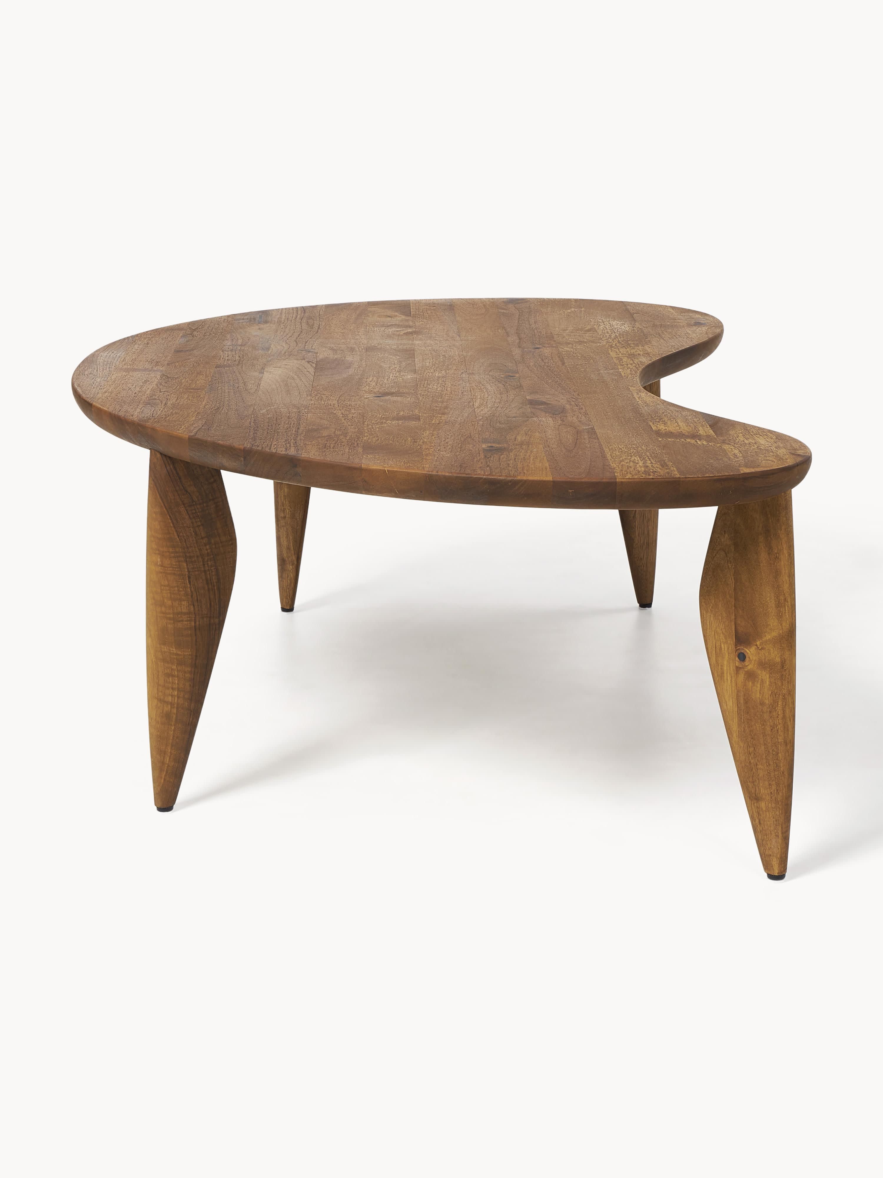 Feve Walnut Wood Coffee Table in Organic Shape