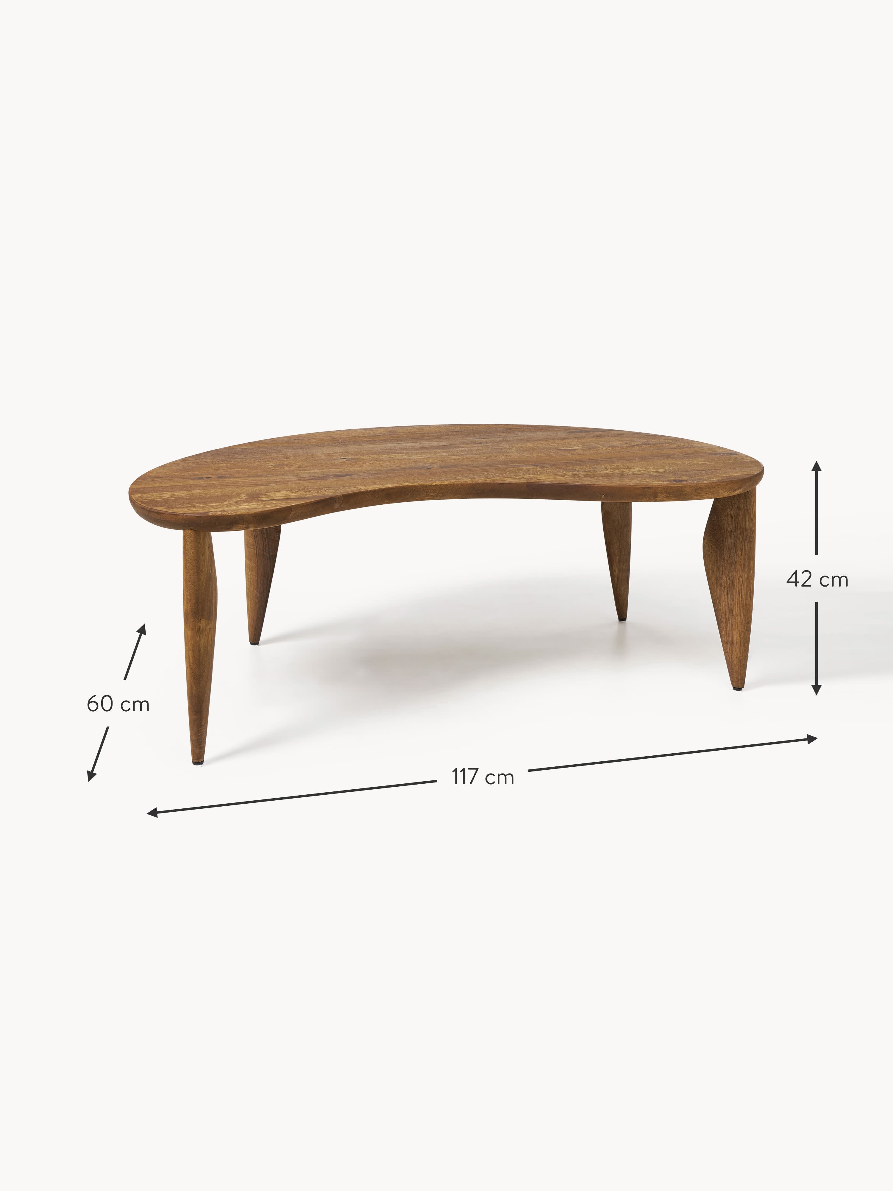 Feve Walnut Wood Coffee Table in Organic Shape