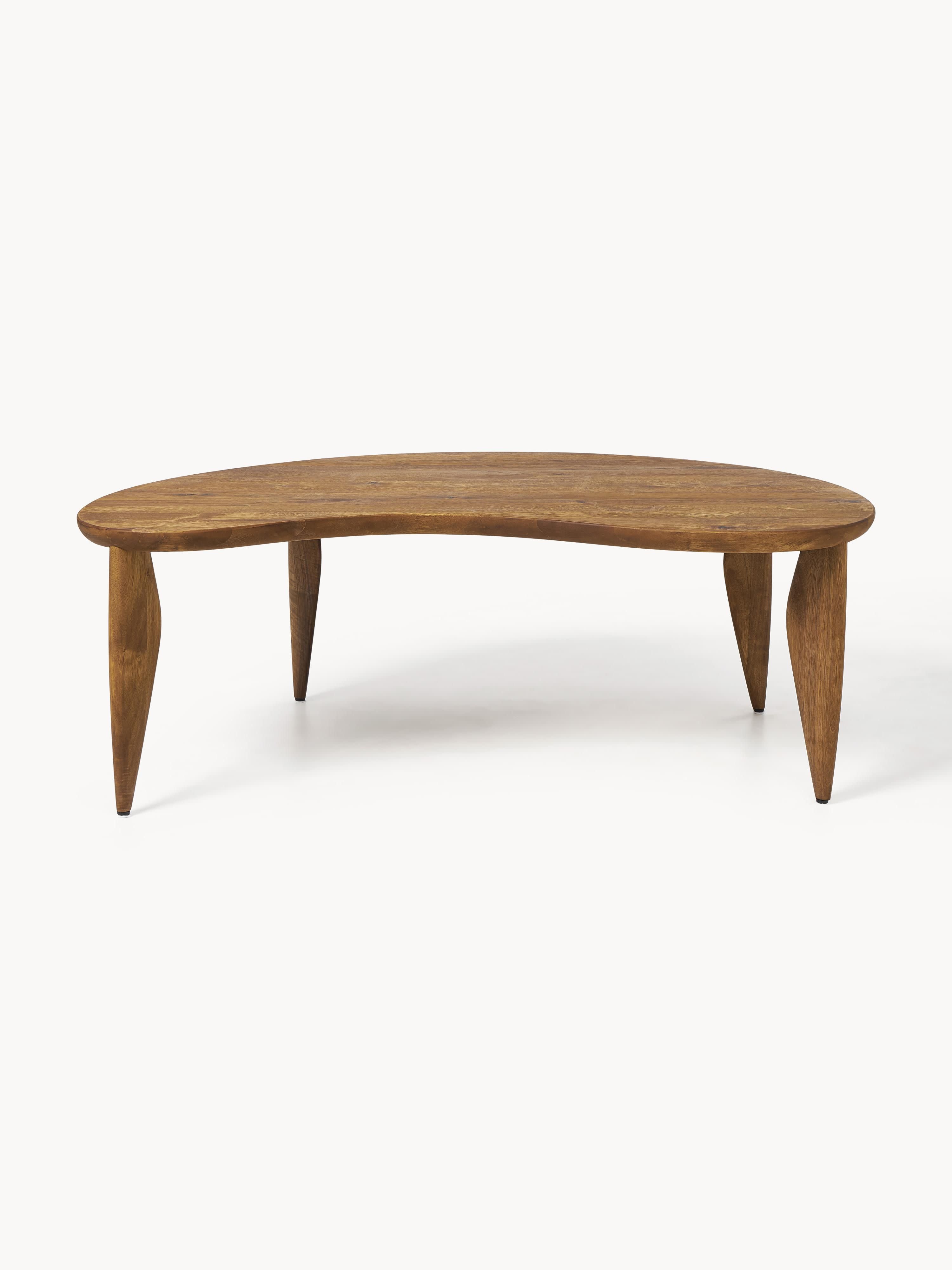 Feve Walnut Wood Coffee Table in Organic Shape