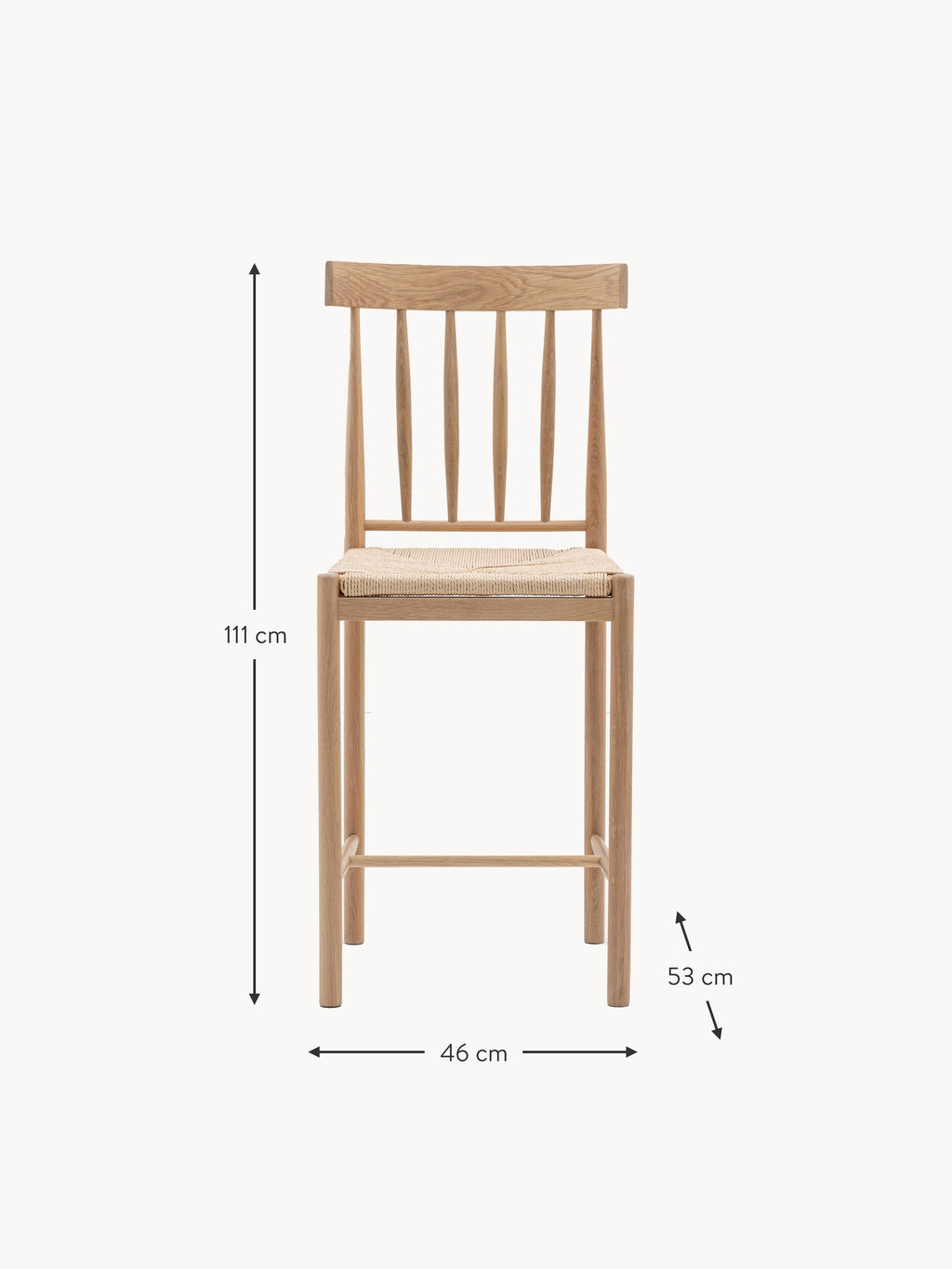 Eton Handmade Oak Wood Counter Chairs, Set of 2