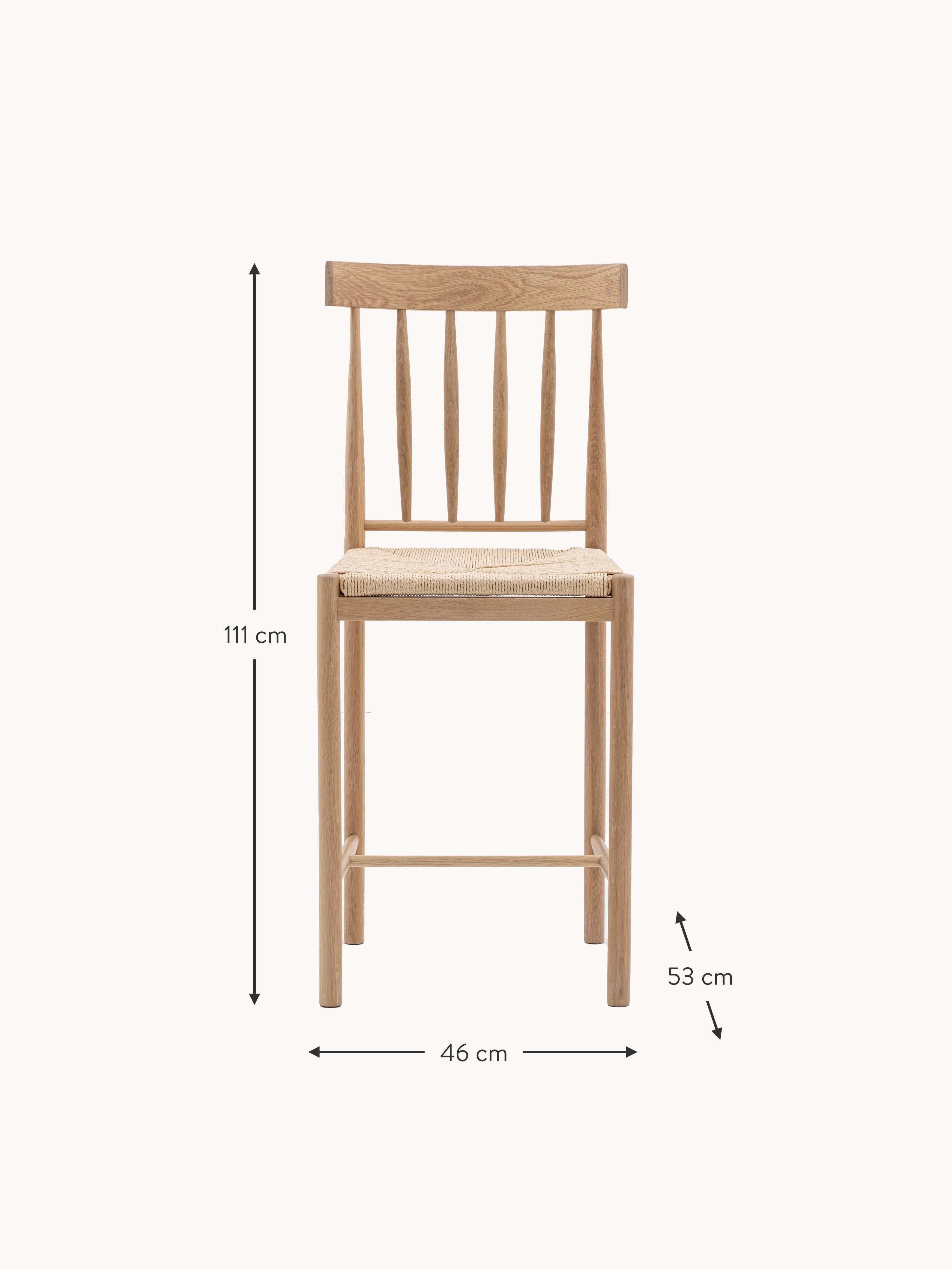 Eton Handmade Oak Wood Counter Chairs, Set of 2