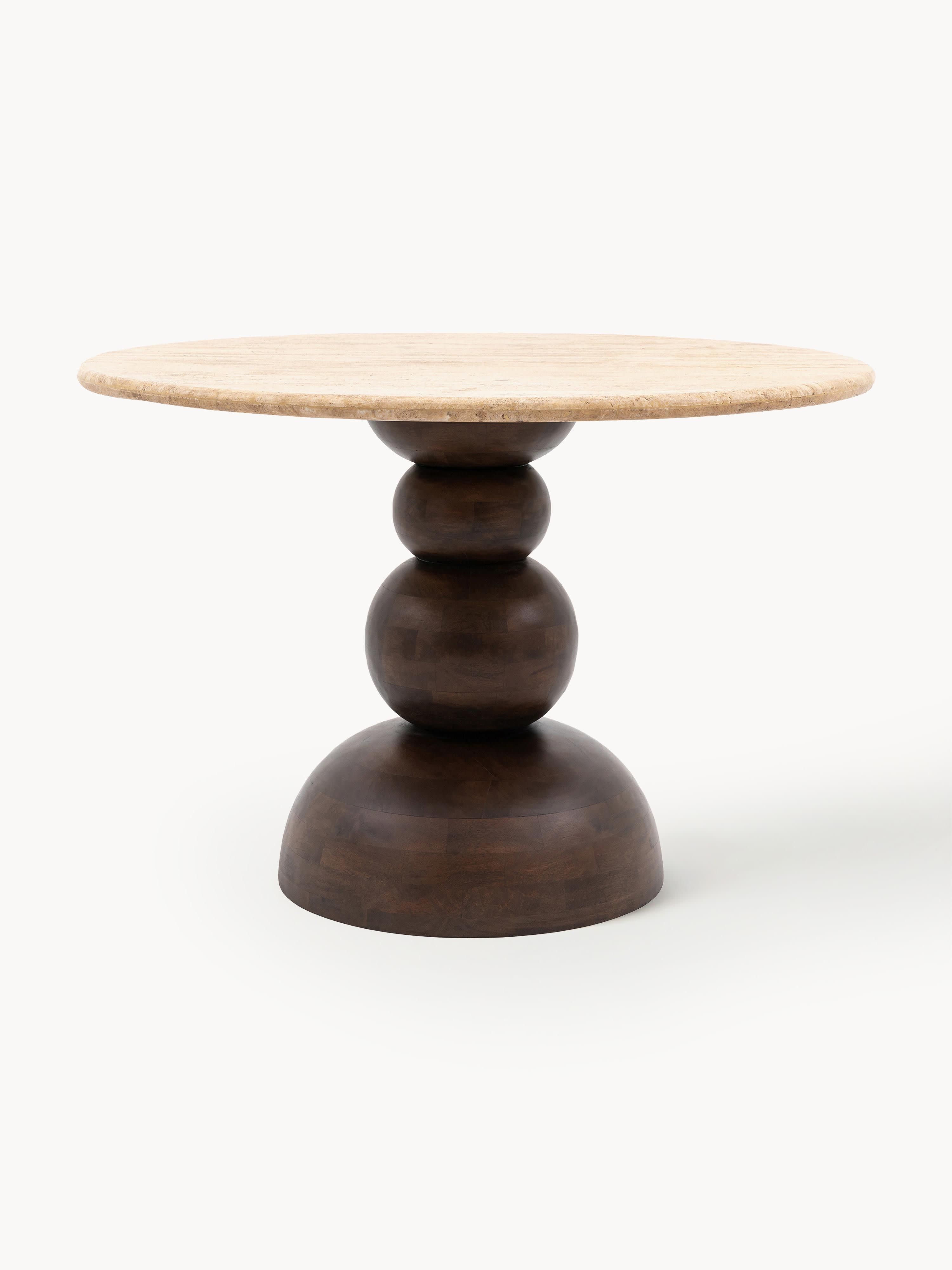 Gallery image 1 - Round Dining Table Sculpt with Travertine Table Top, Ø 110 cm